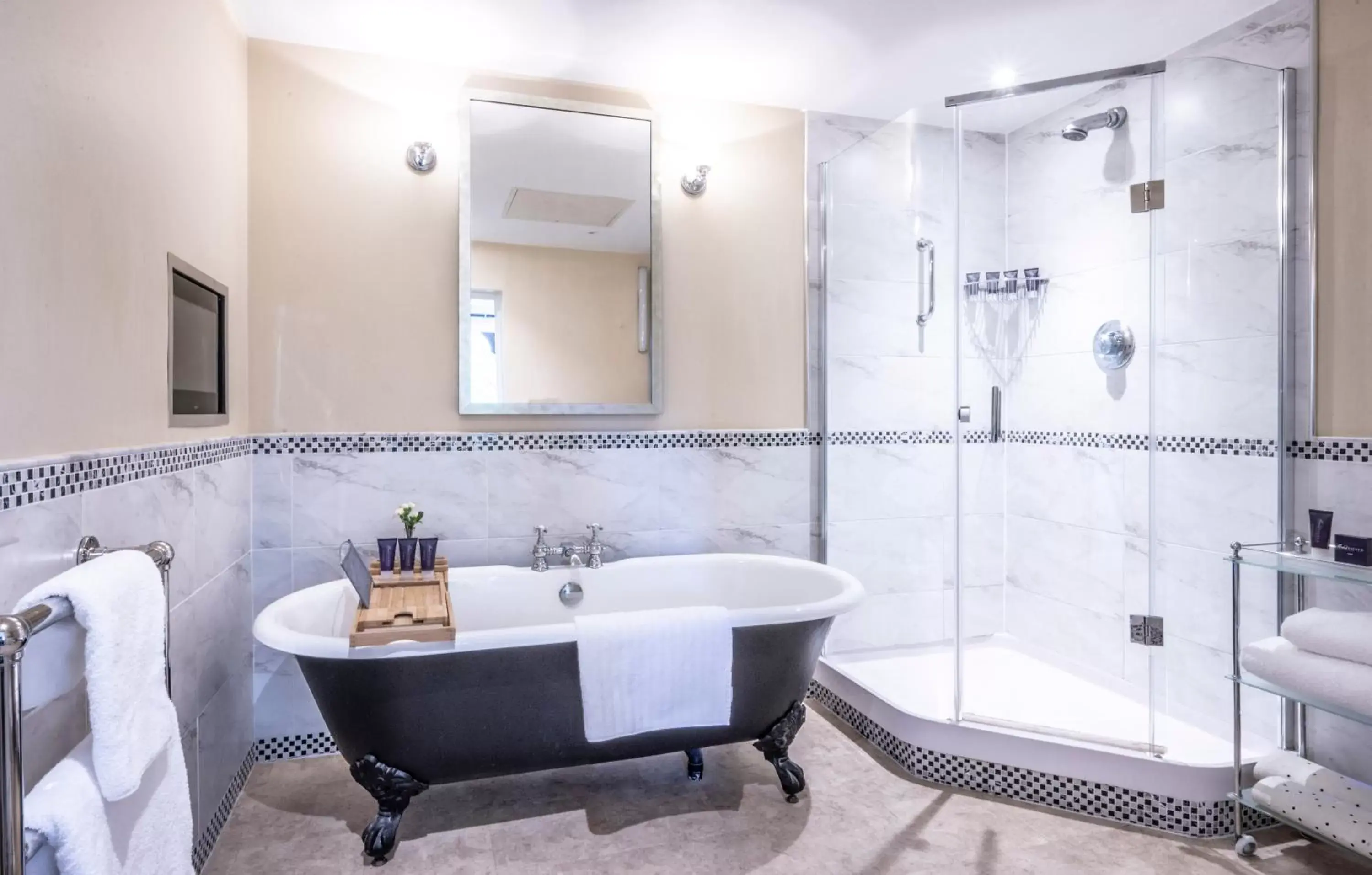 Shower, Bathroom in Ettington Park Hotel, Stratford-upon-Avon