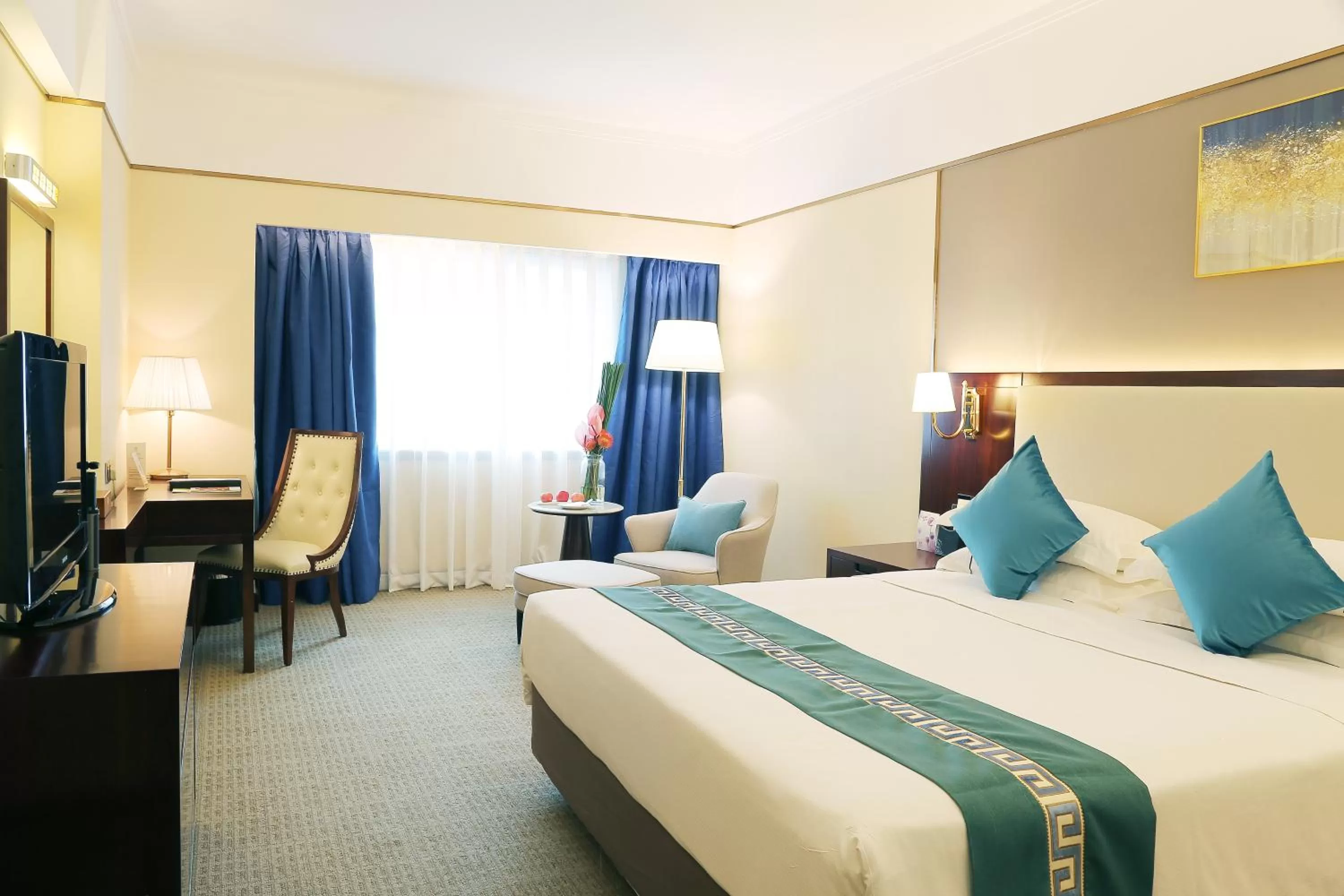 Decorative detail, Bed in Asia International Hotel Guangdong