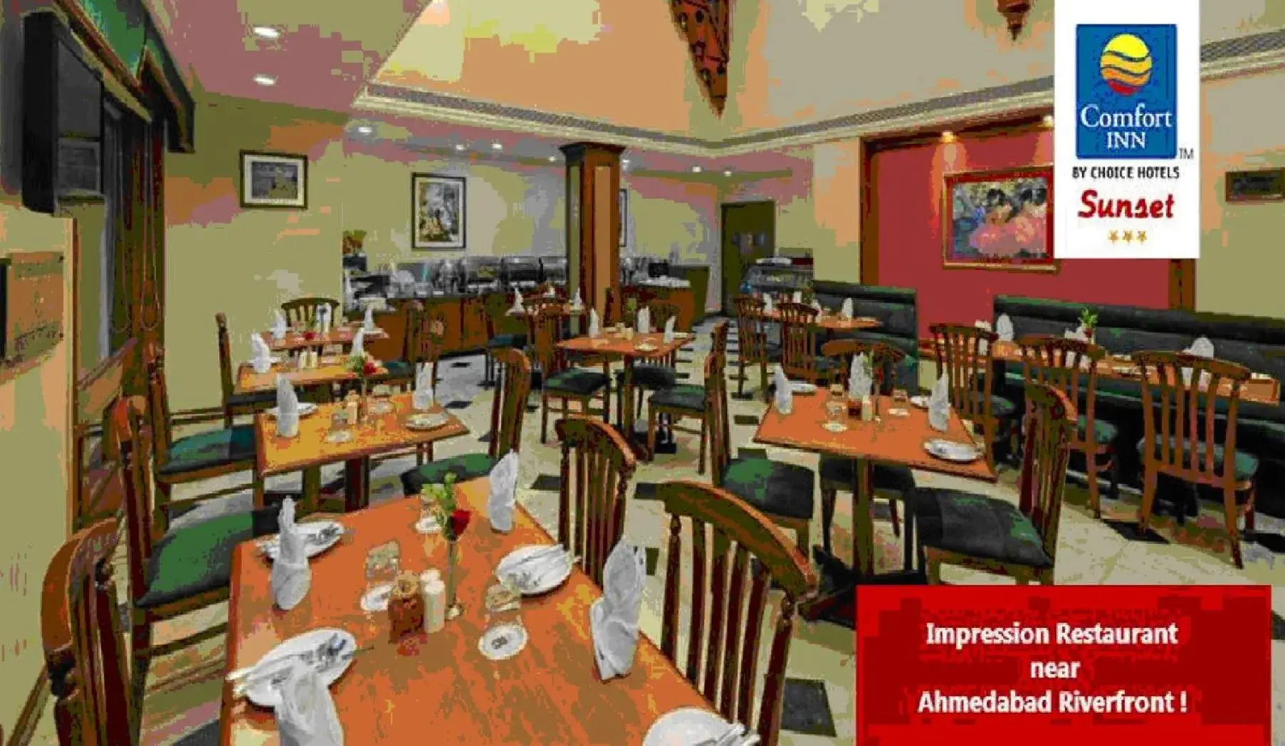 Text overlay, Restaurant/Places to Eat in Hotel Comfort Inn Sunset