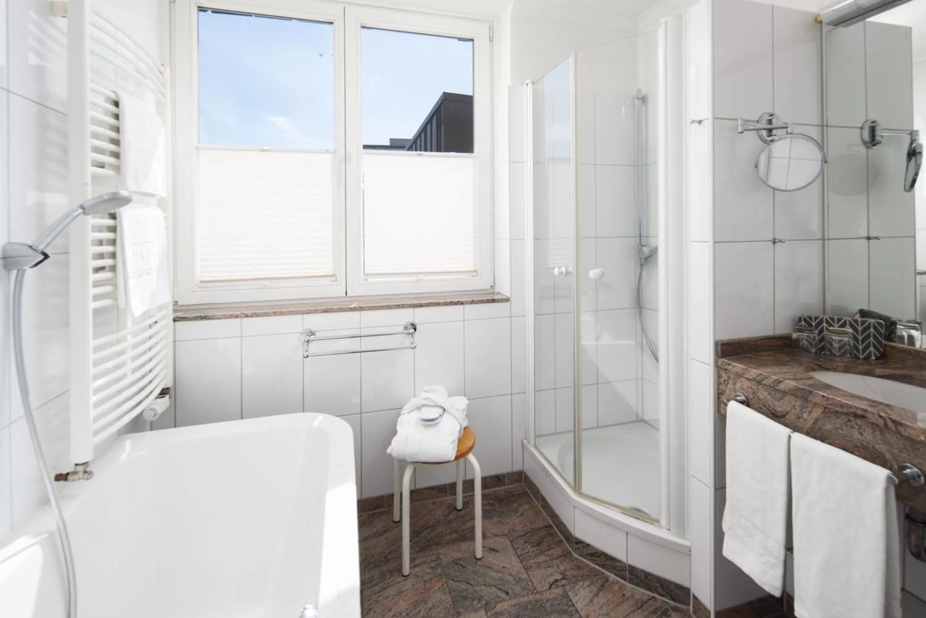Shower, Bathroom in Hotel Baseler Hof