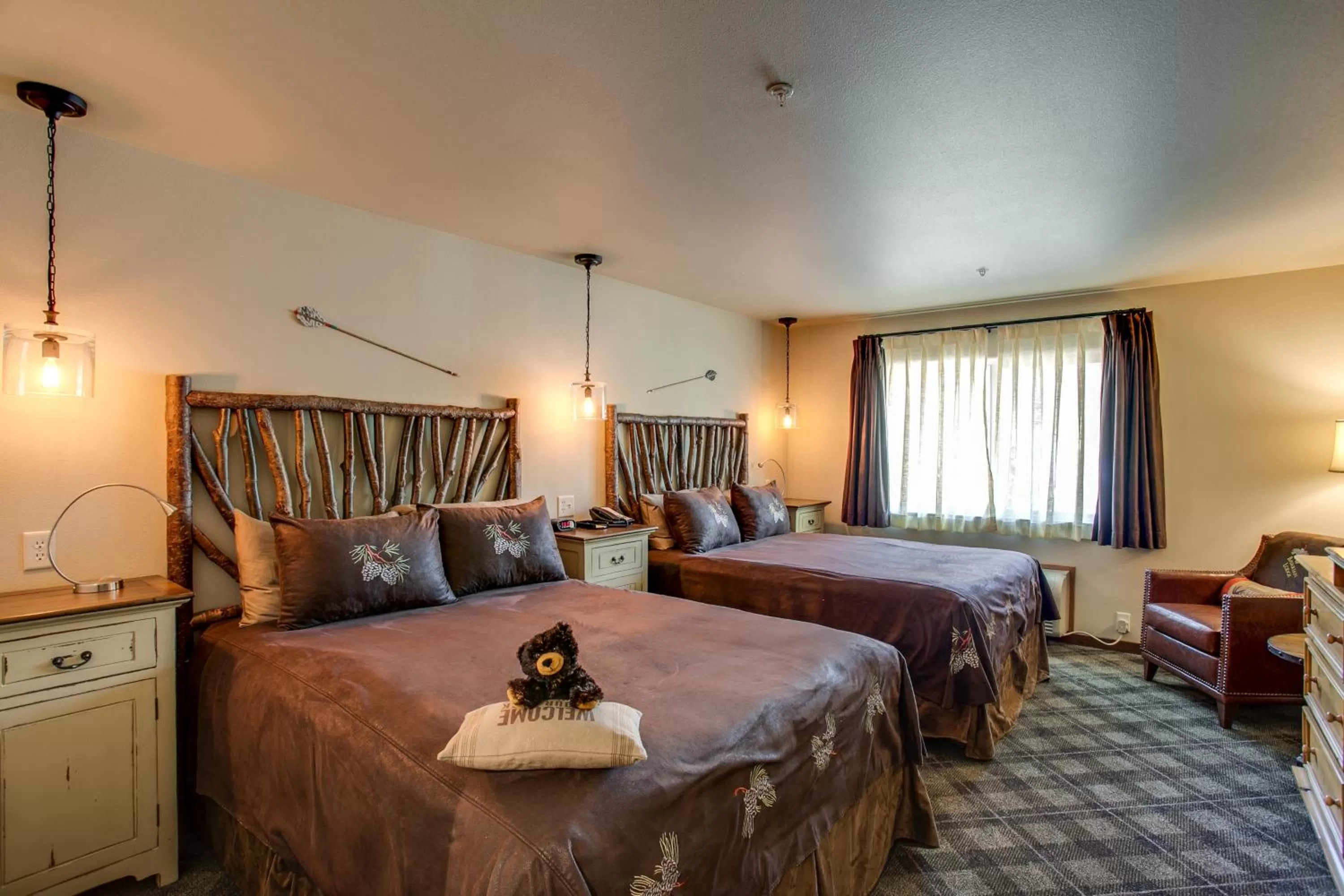 Decorative detail, Bed in Bavarian Lodge