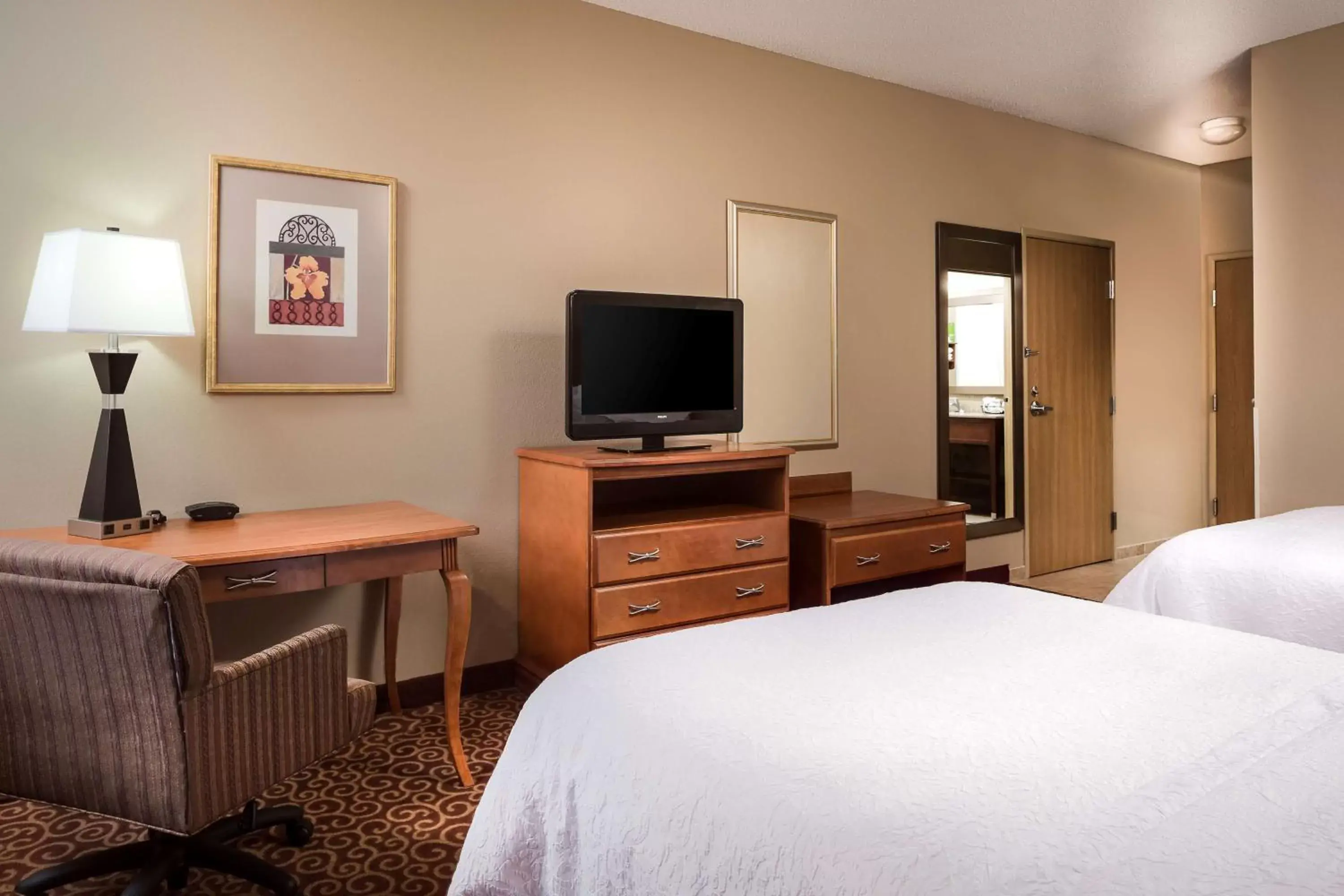 Bed, TV/Entertainment Center in Hampton Inn South Heritage Park