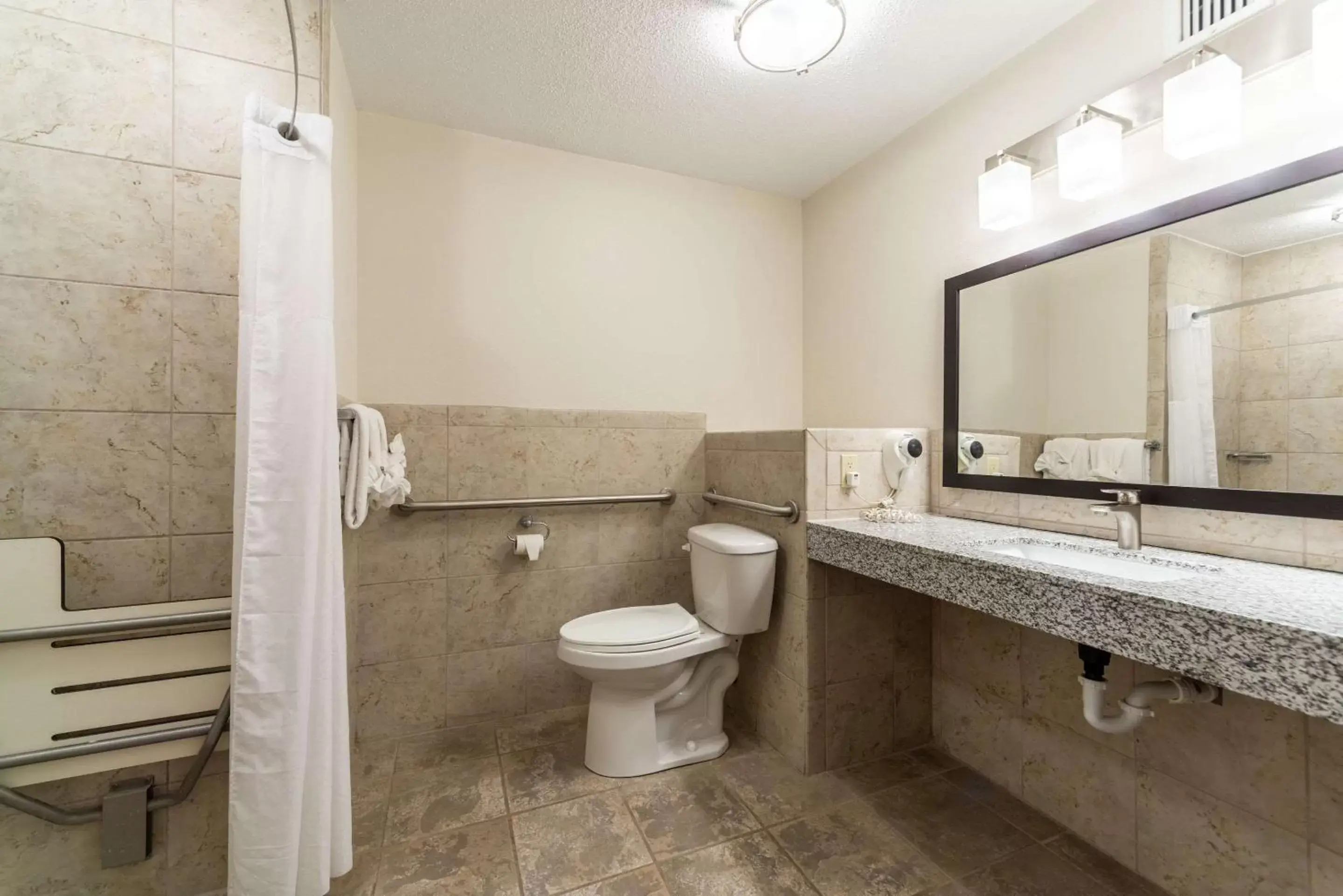 Bathroom in Quality Inn & Suites Vandalia near I-70 and Hwy 51