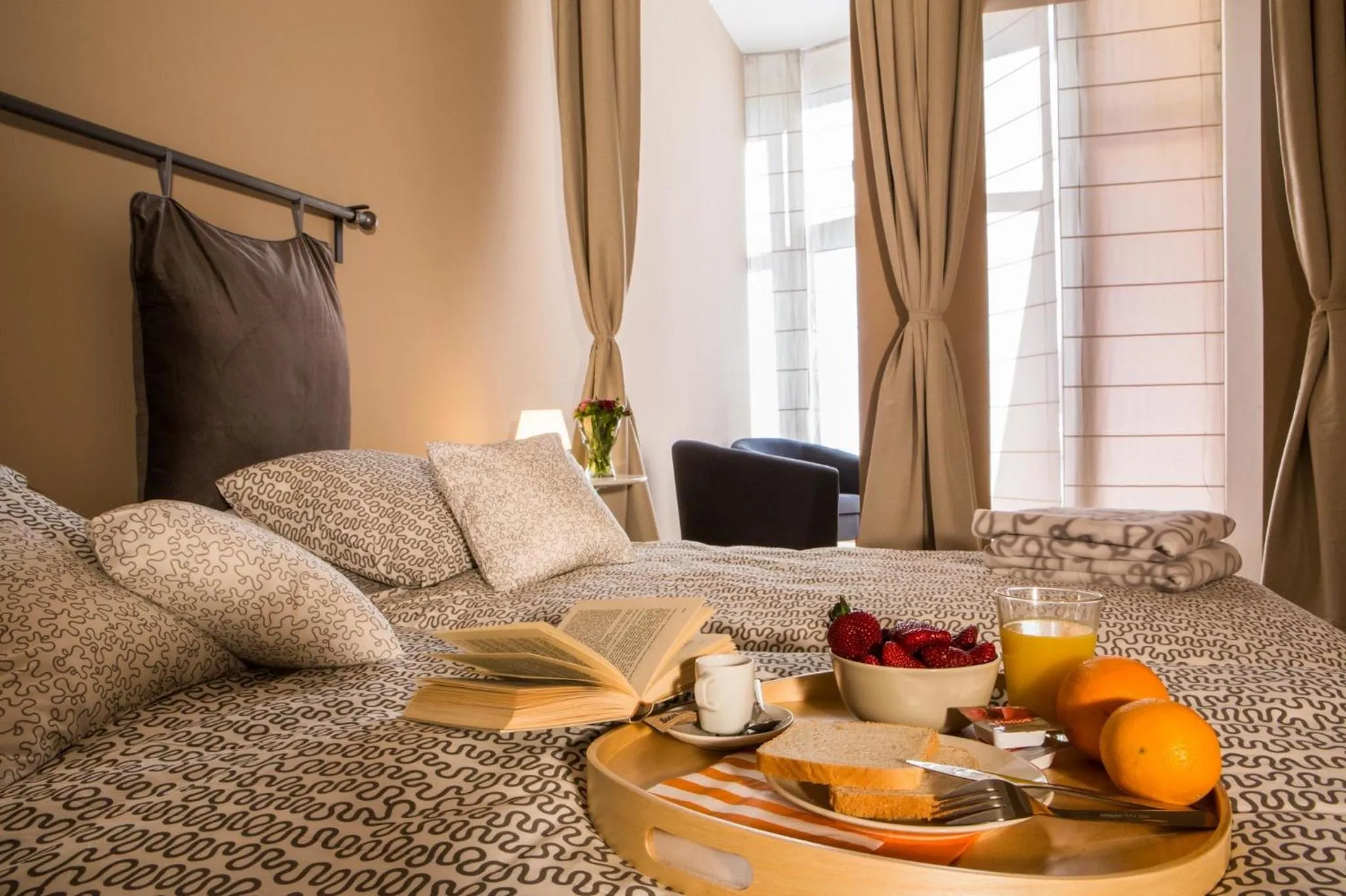 Decorative detail, Bed in Born Barcelona Hostel