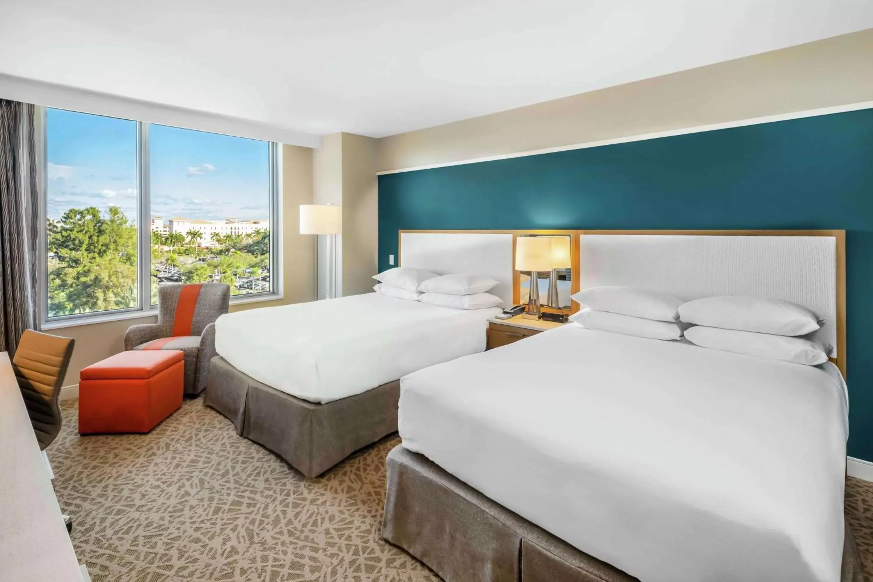 Queen Room with Two Queen Beds - Mobility Accessible with Roll-in Shower in Hilton Miami Dadeland