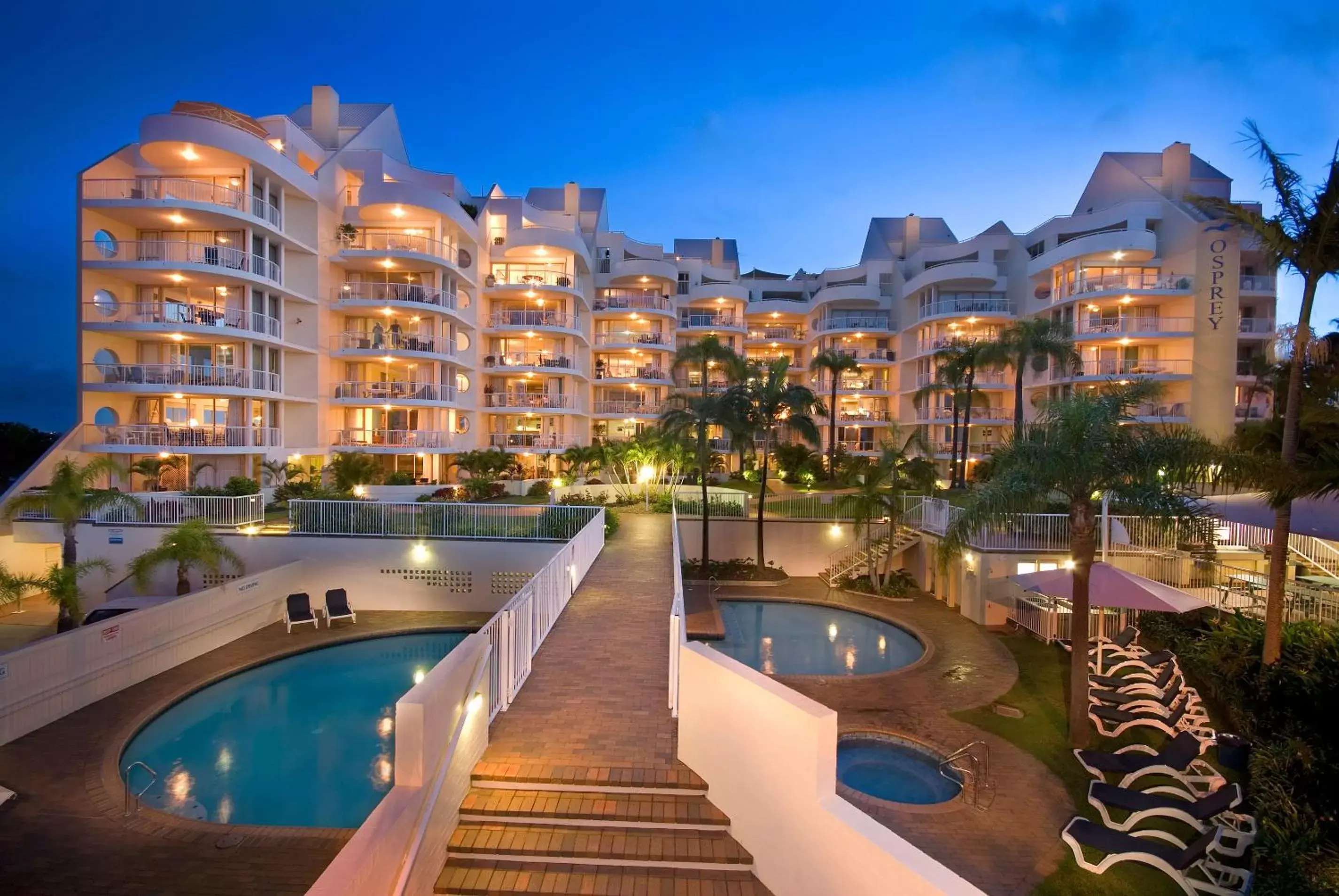 Facade/entrance, Pool View in Osprey Apartments