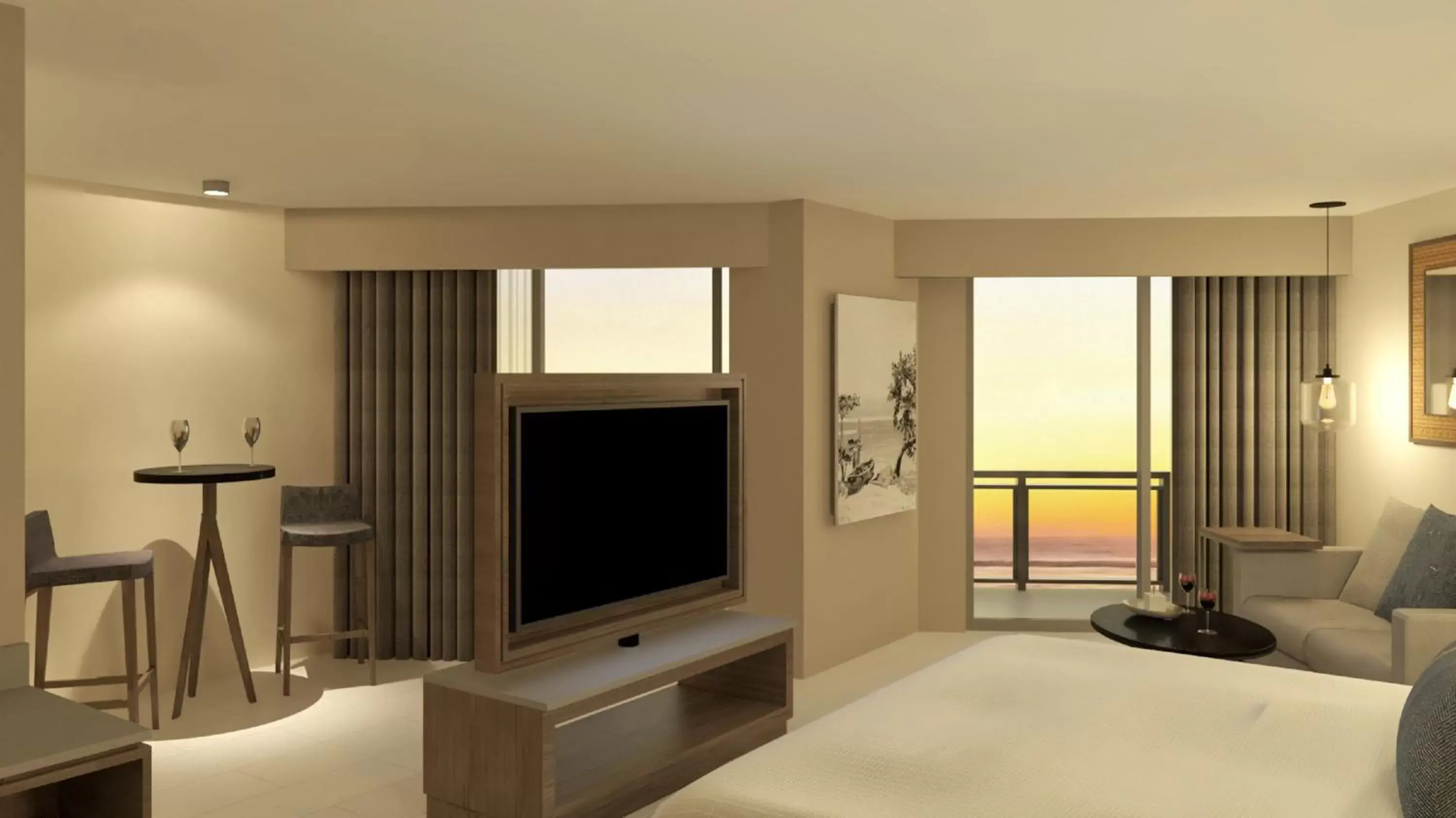 Bedroom, TV/Entertainment Center in Hideaway at Royalton Blue Waters, An Autograph Collection all-Inclusive Resort - Adults Only