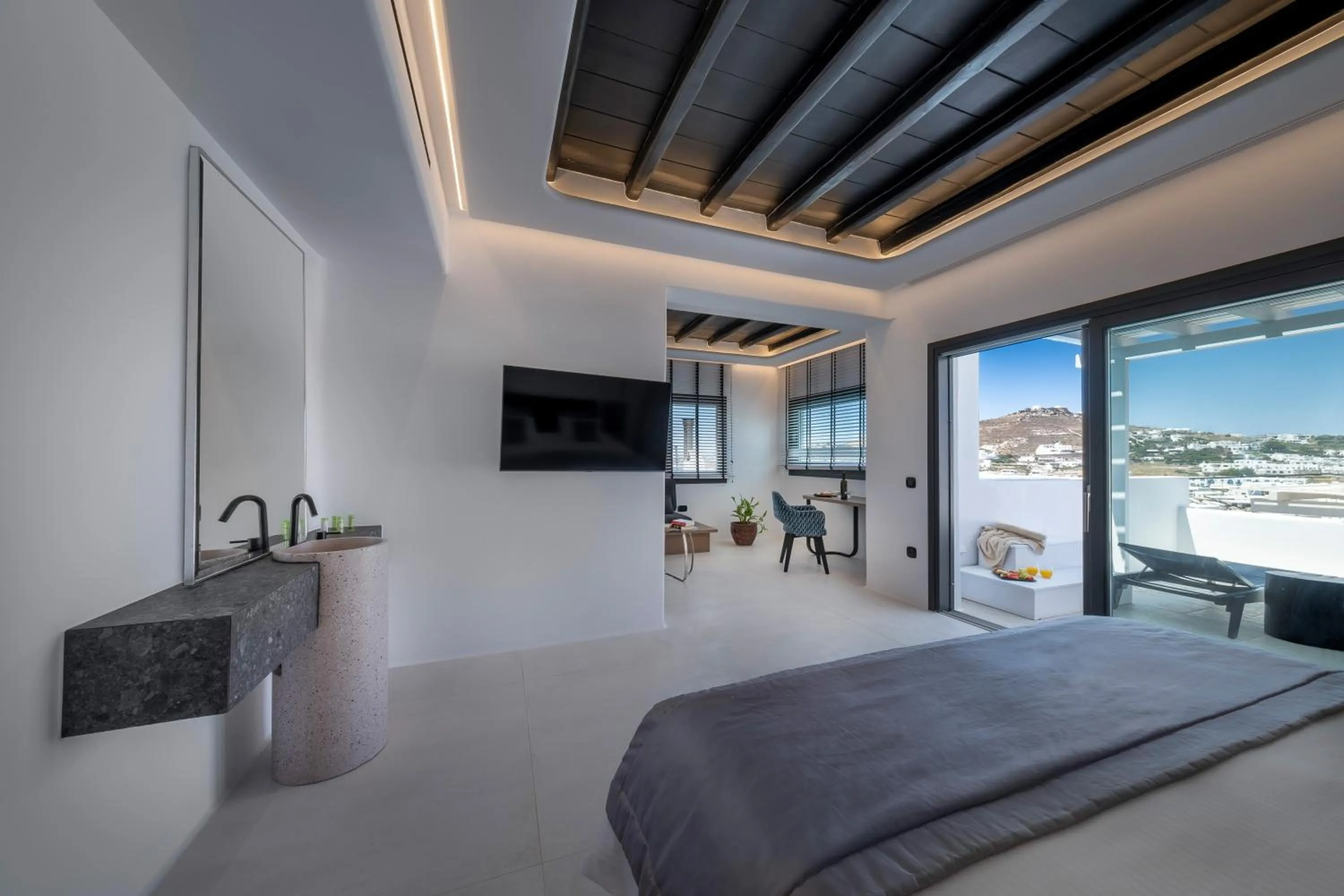 Bed in Deliades Hotel