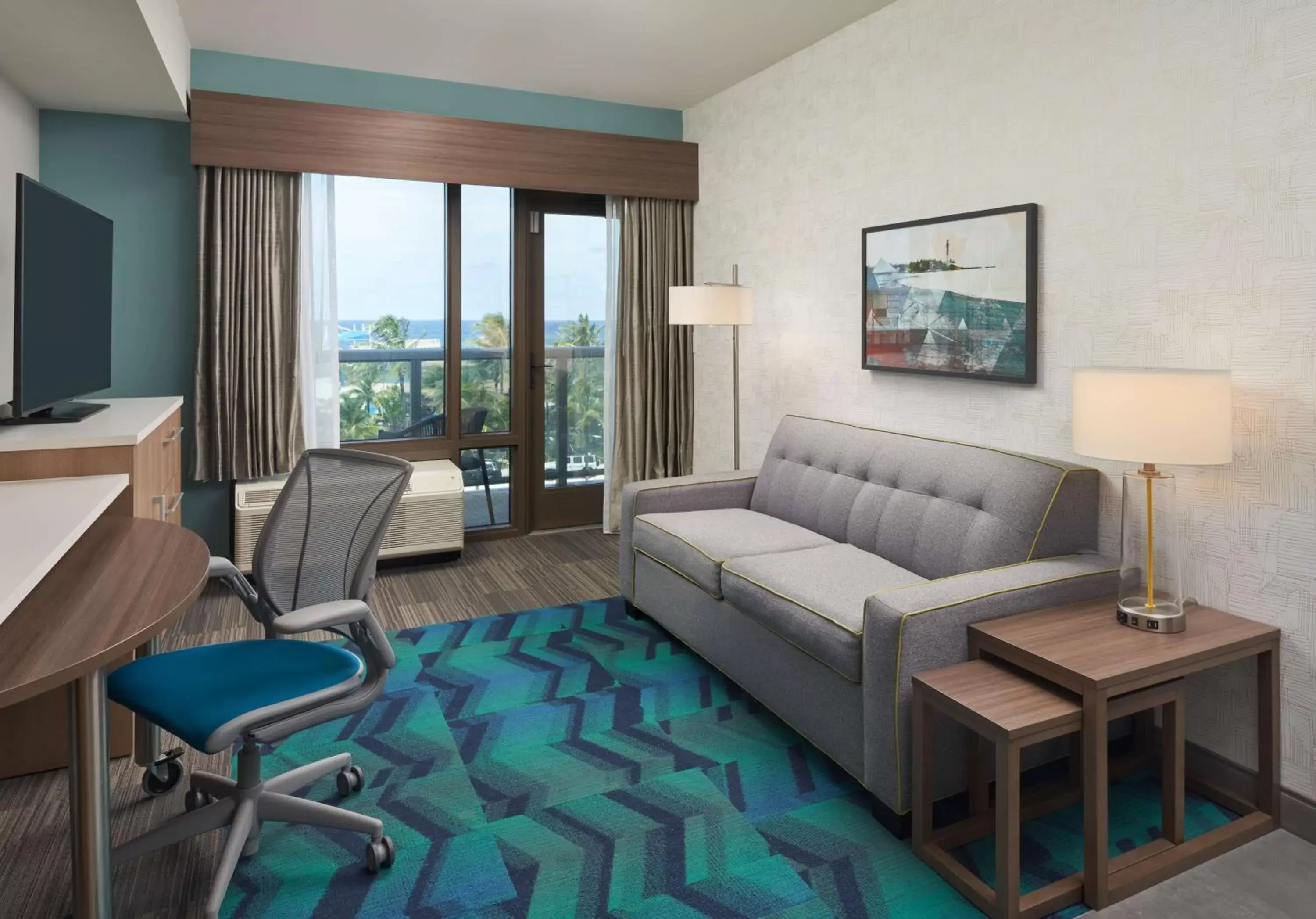 Bedroom, Seating Area in Home2 Suites By Hilton Pompano Beach Pier, Fl