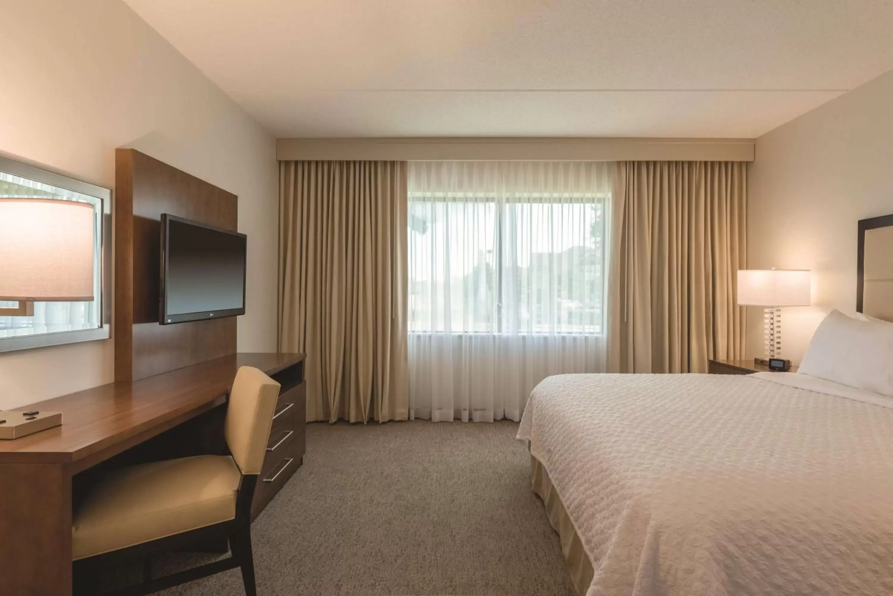 Bedroom, TV/Entertainment Center in Embassy Suites by Hilton Milwaukee Brookfield