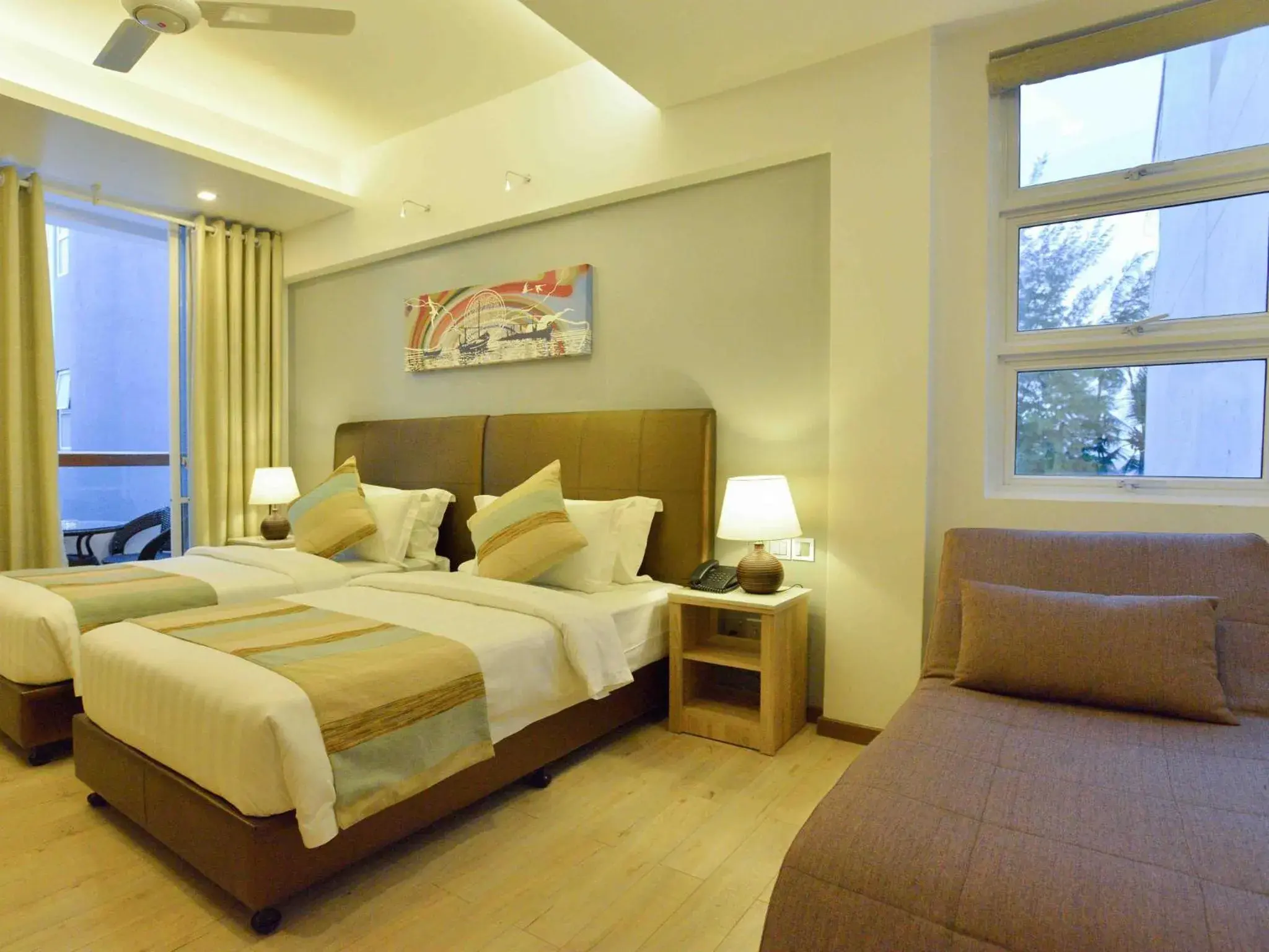 Bedroom, Bed in Coconut Tree Hulhuvilla Beach Bedroom, Bed in Coconut Tree Hulhuvilla Beach