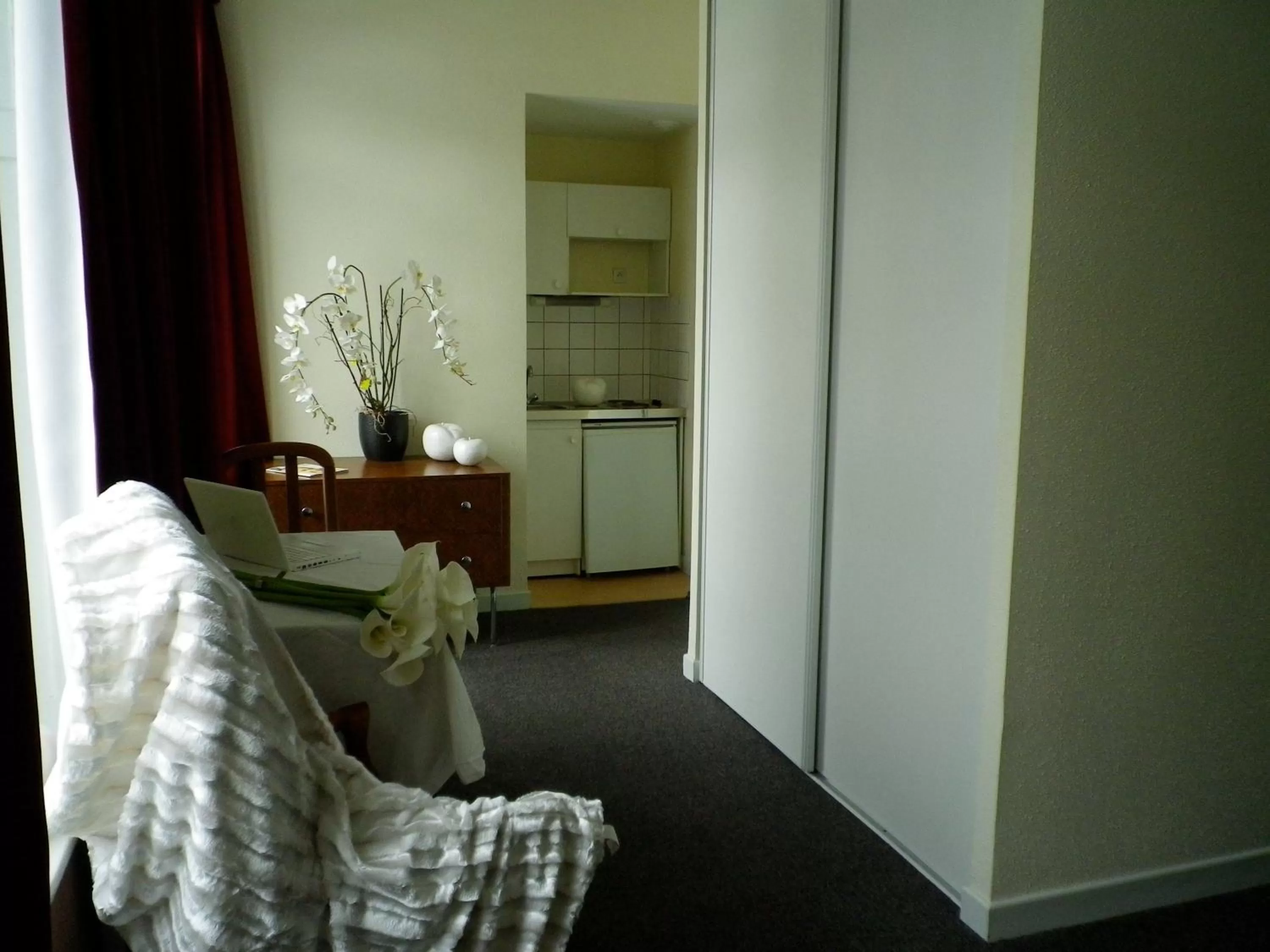 Kitchen or kitchenette in Acacias Apparts Hotel