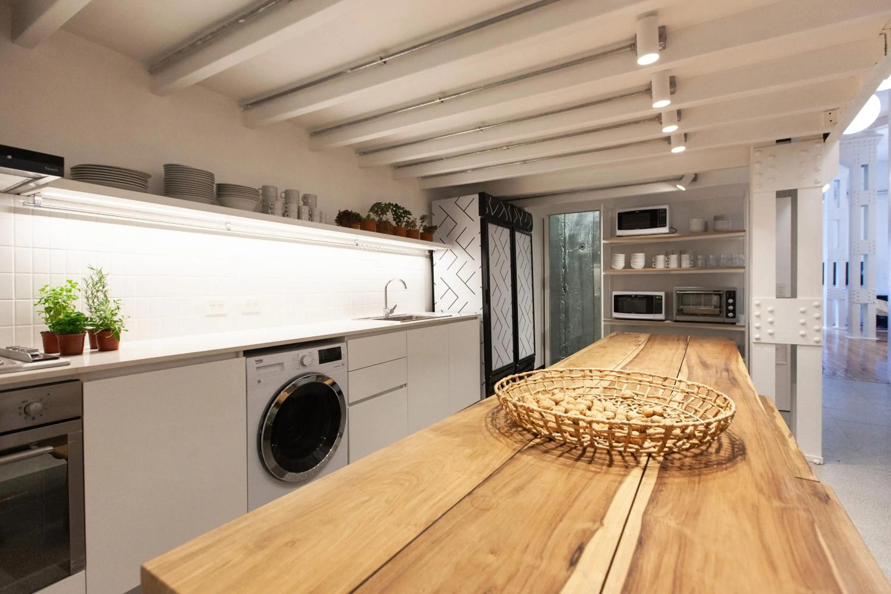 Kitchen or kitchenette in Franca City Hostel