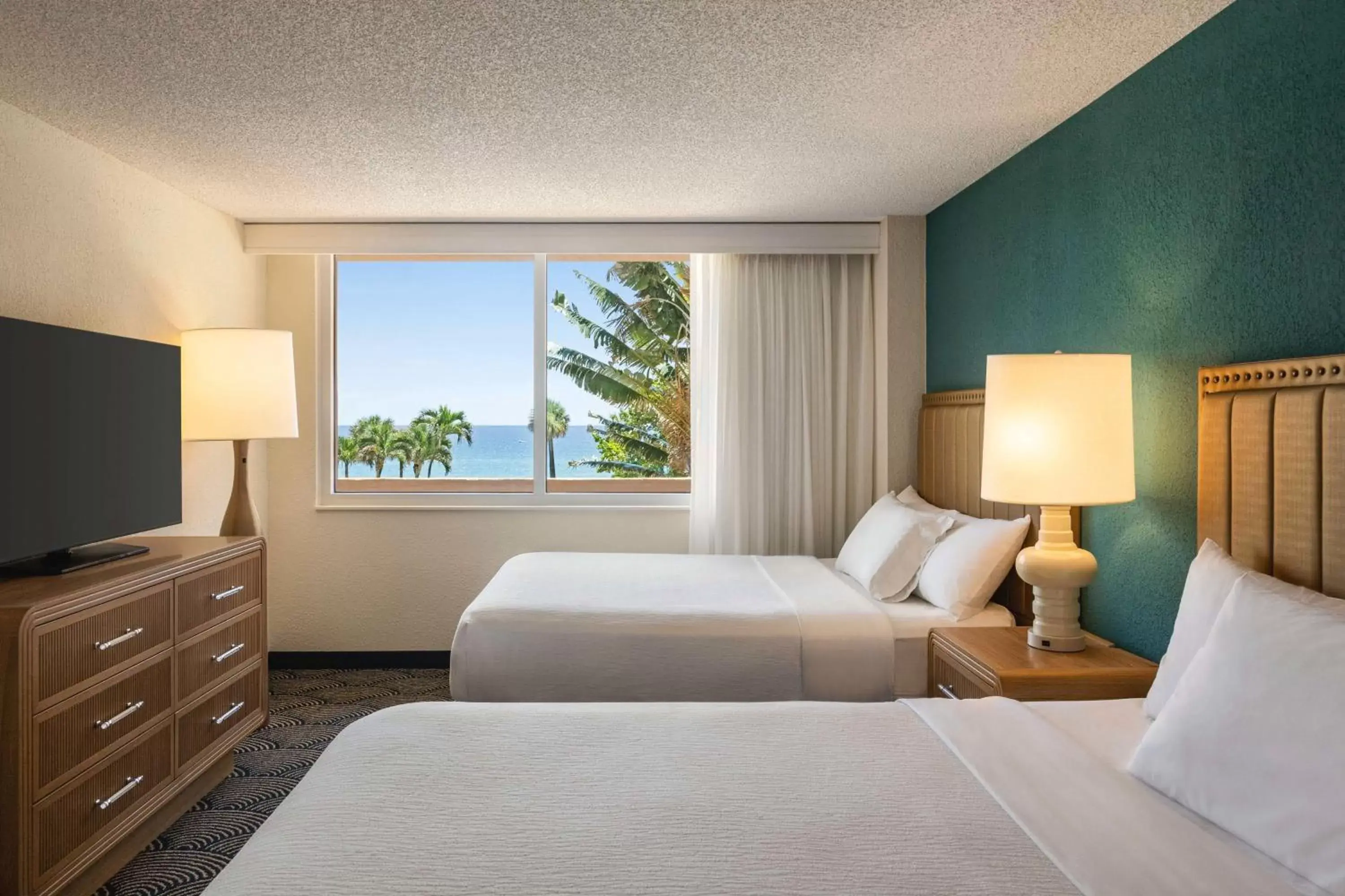 Suite, 2 Queen Beds, Partial Oceanview, Juliet Balcony in Embassy Suites by Hilton Deerfield Beach Resort & Spa