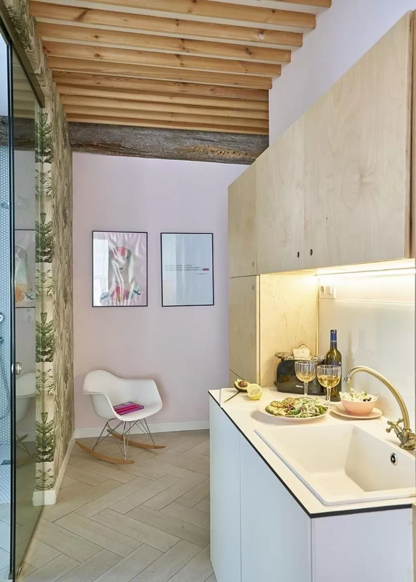 Kitchen or kitchenette in Urban Suite Santander