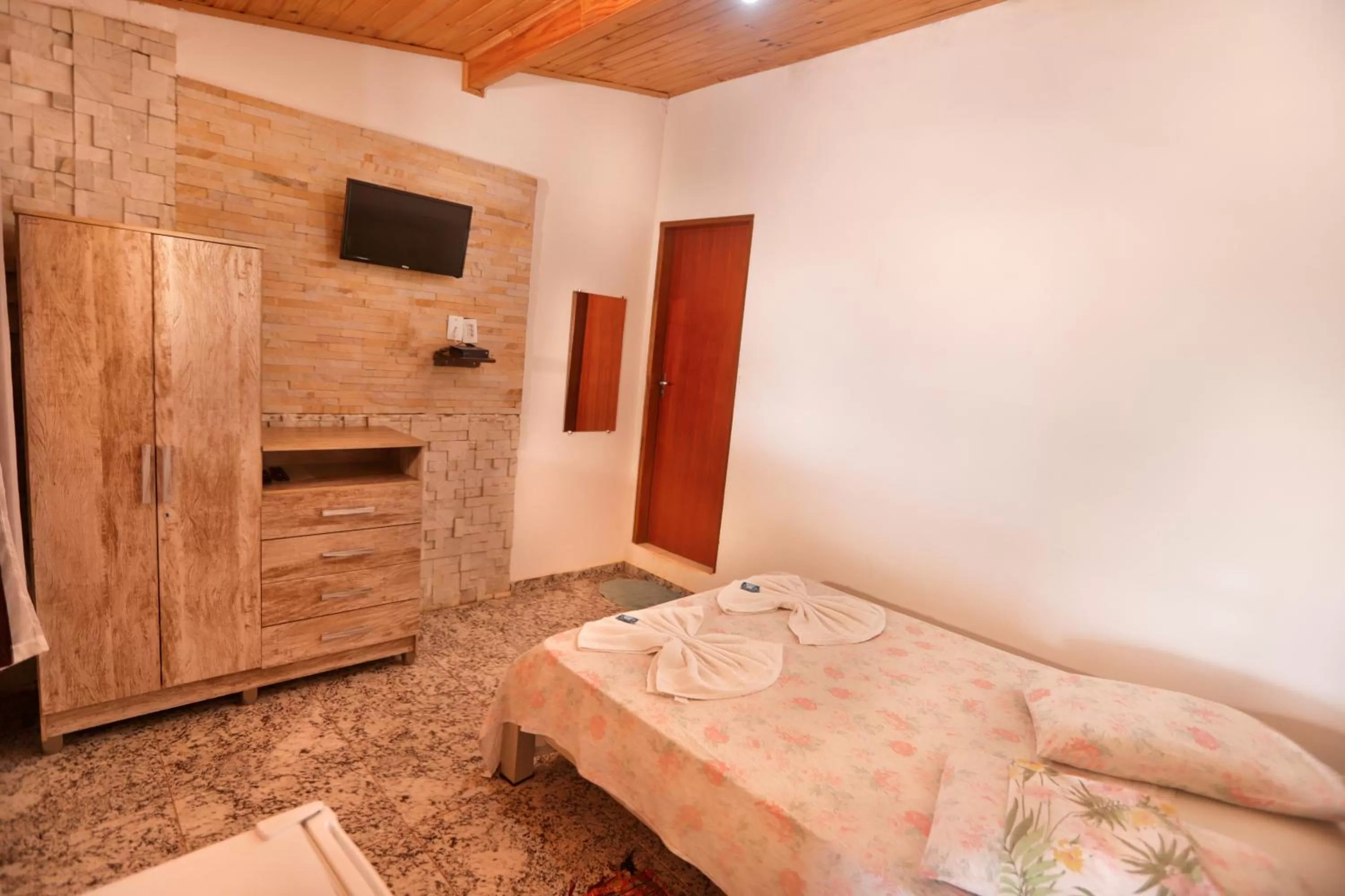 Bed in Pousada e Chales Por do Sol