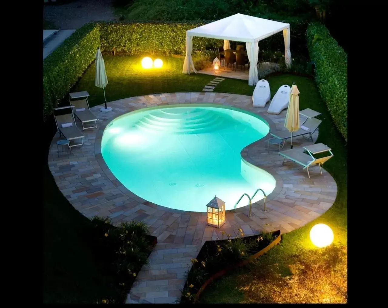 Night, Pool View in Hotel Brescia