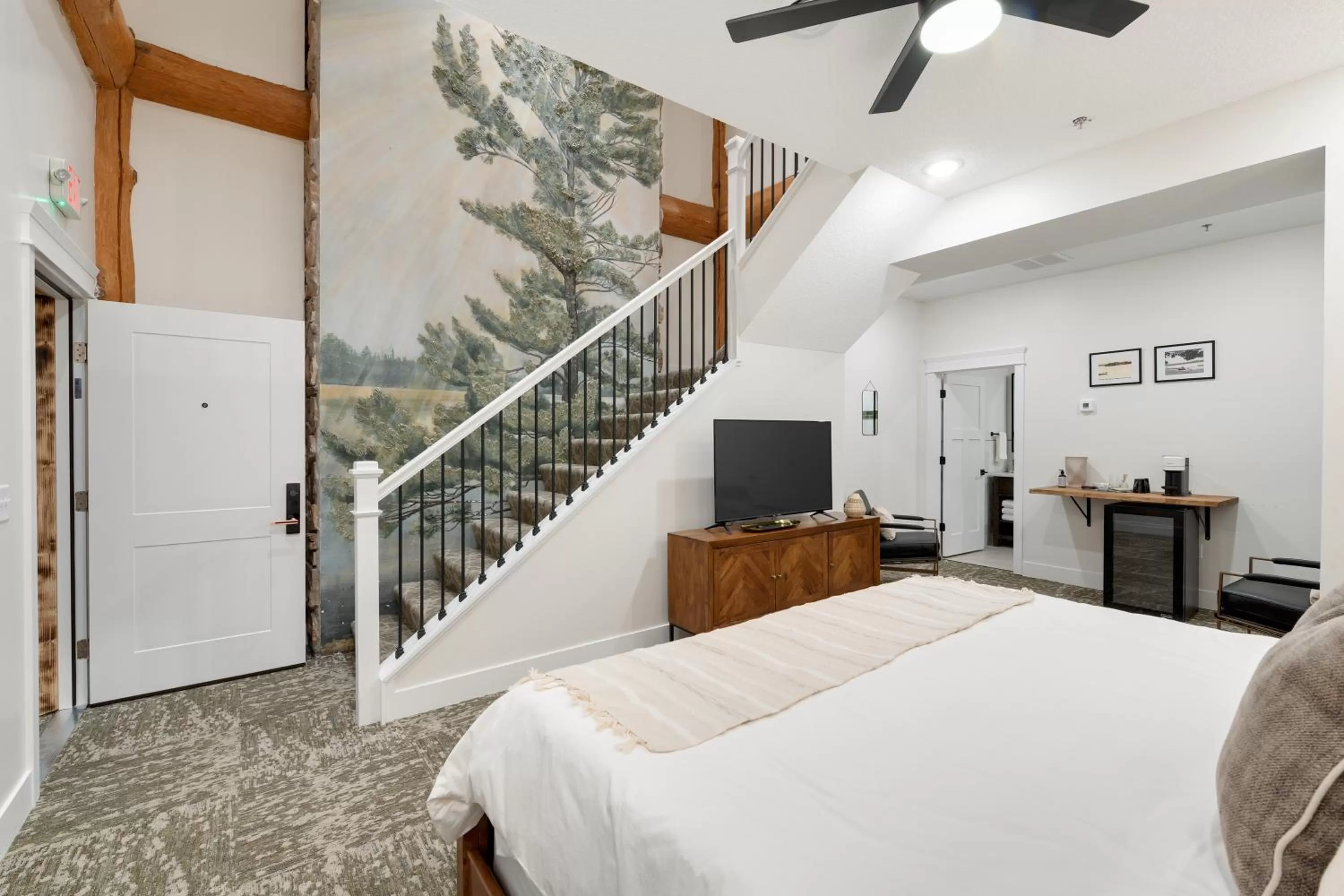 Bed in Balsam Lake Lodge