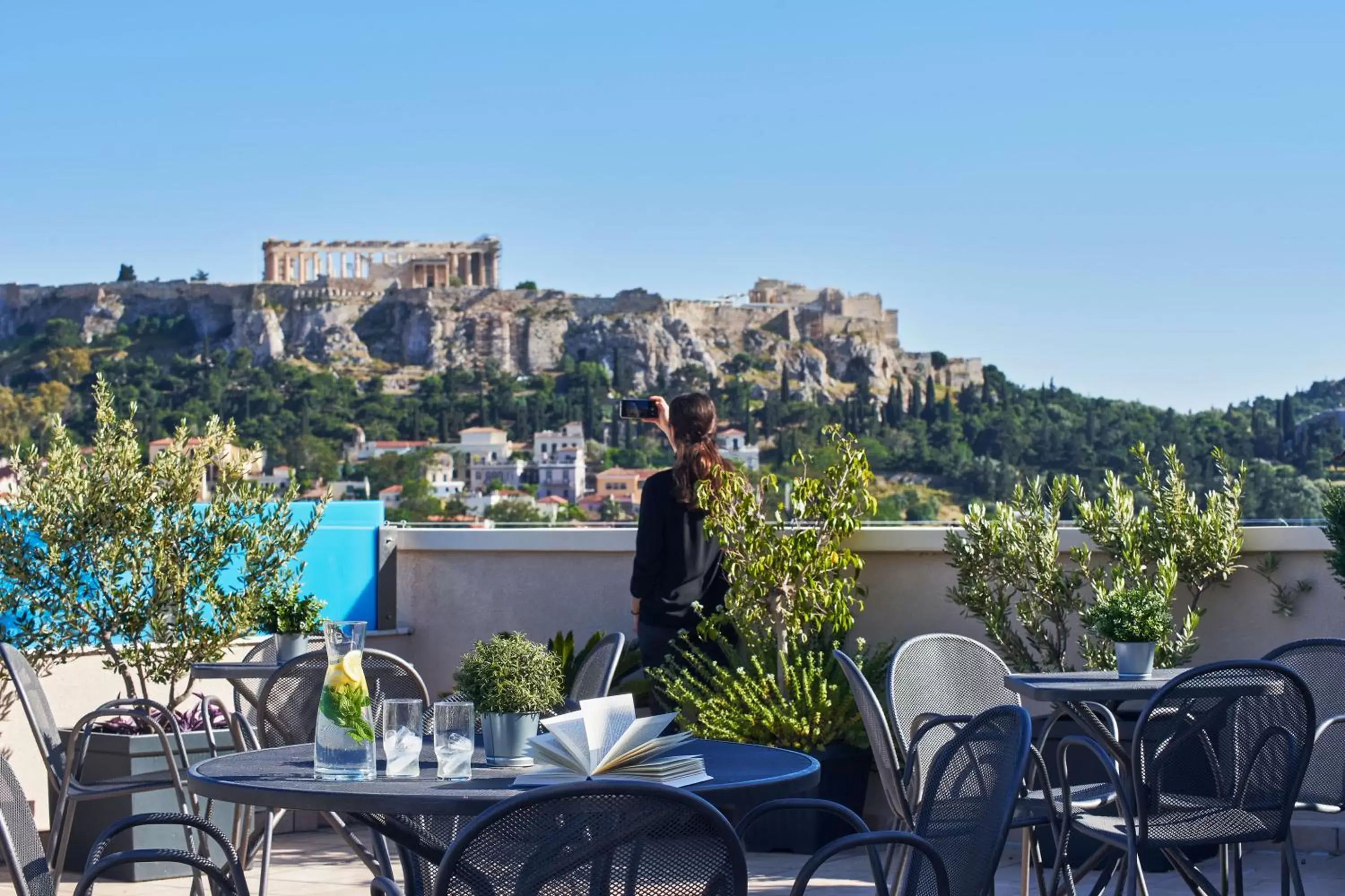 Balcony/Terrace, Restaurant/Places to Eat in Arion Athens Hotel