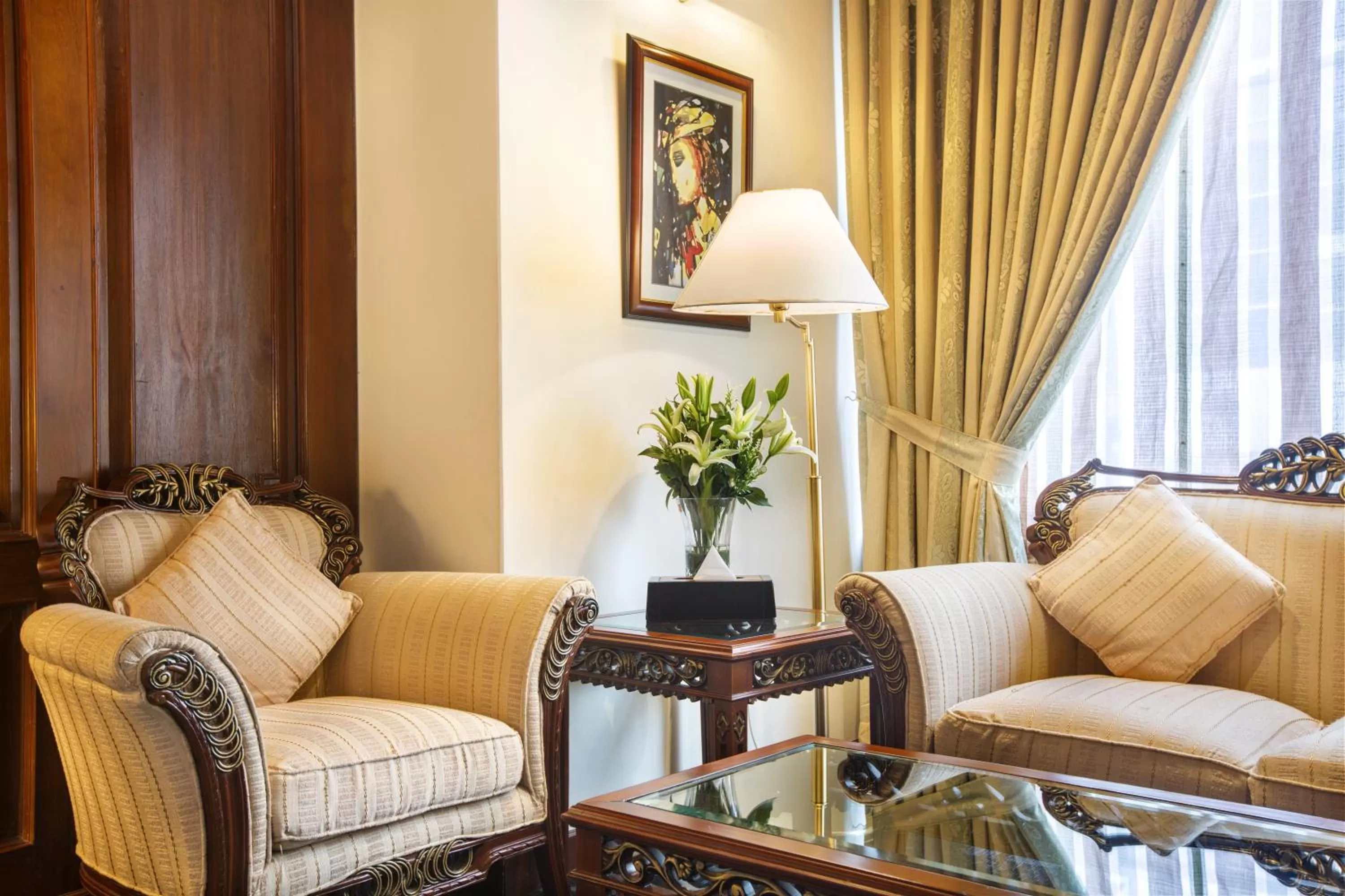 Seating area in Hotel Sarina