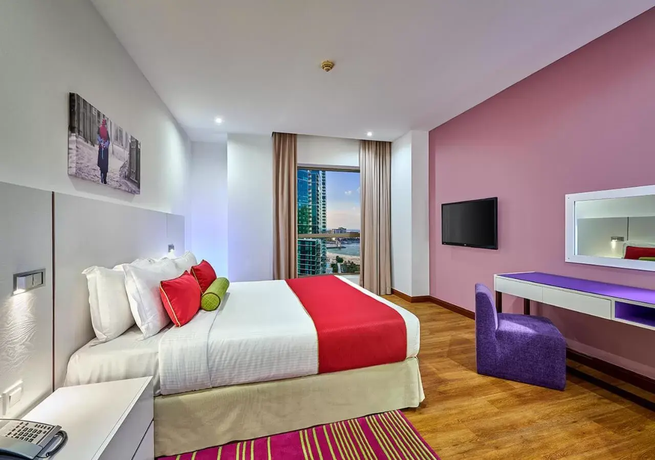 Bedroom in Ramada Hotel, Suites and Apartments by Wyndham Dubai JBR