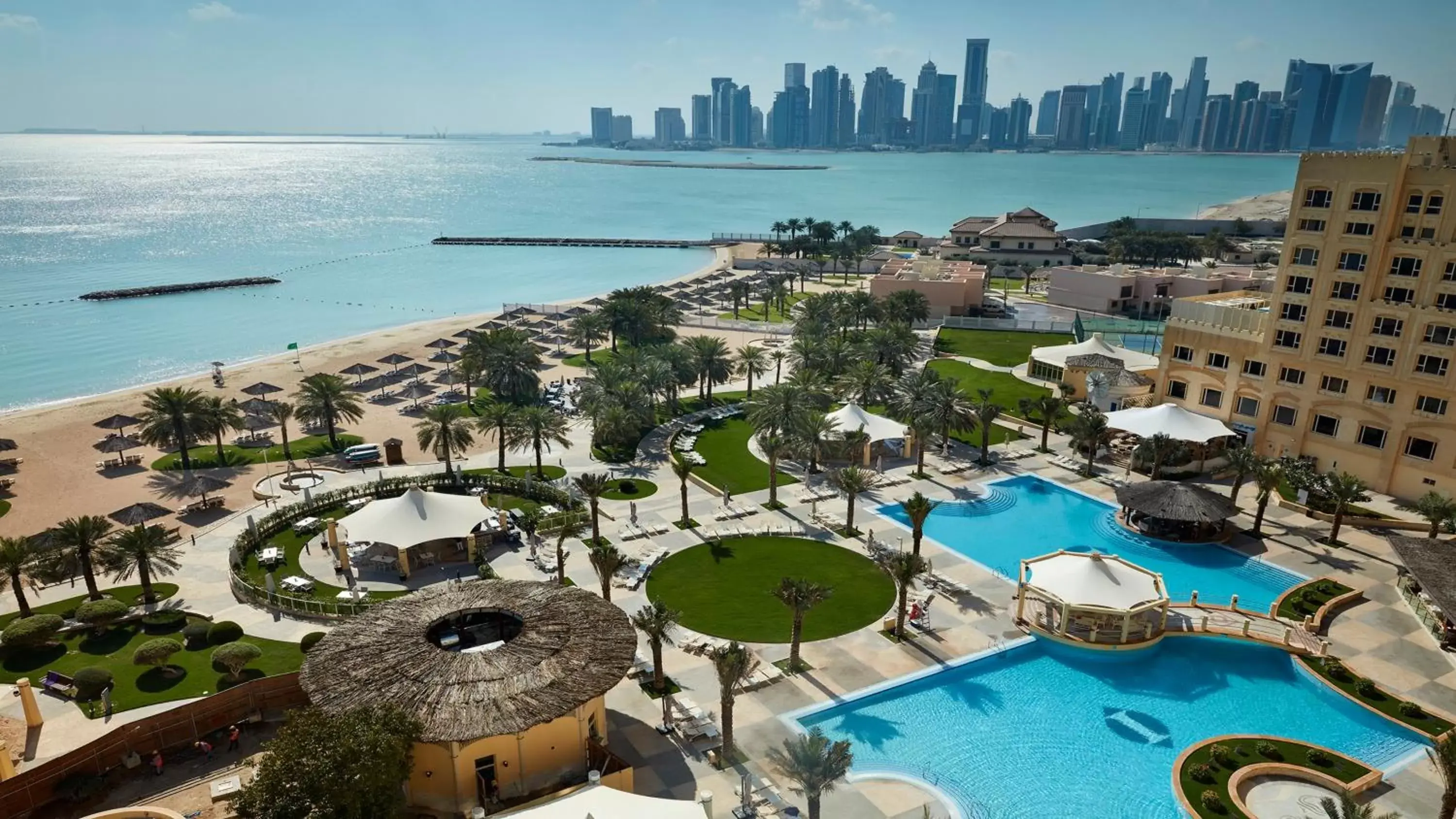 Property building, Pool View in InterContinental Doha Beach & Spa, an IHG Hotel Property building, Pool View in InterContinental Doha Beach & Spa, an IHG Hotel