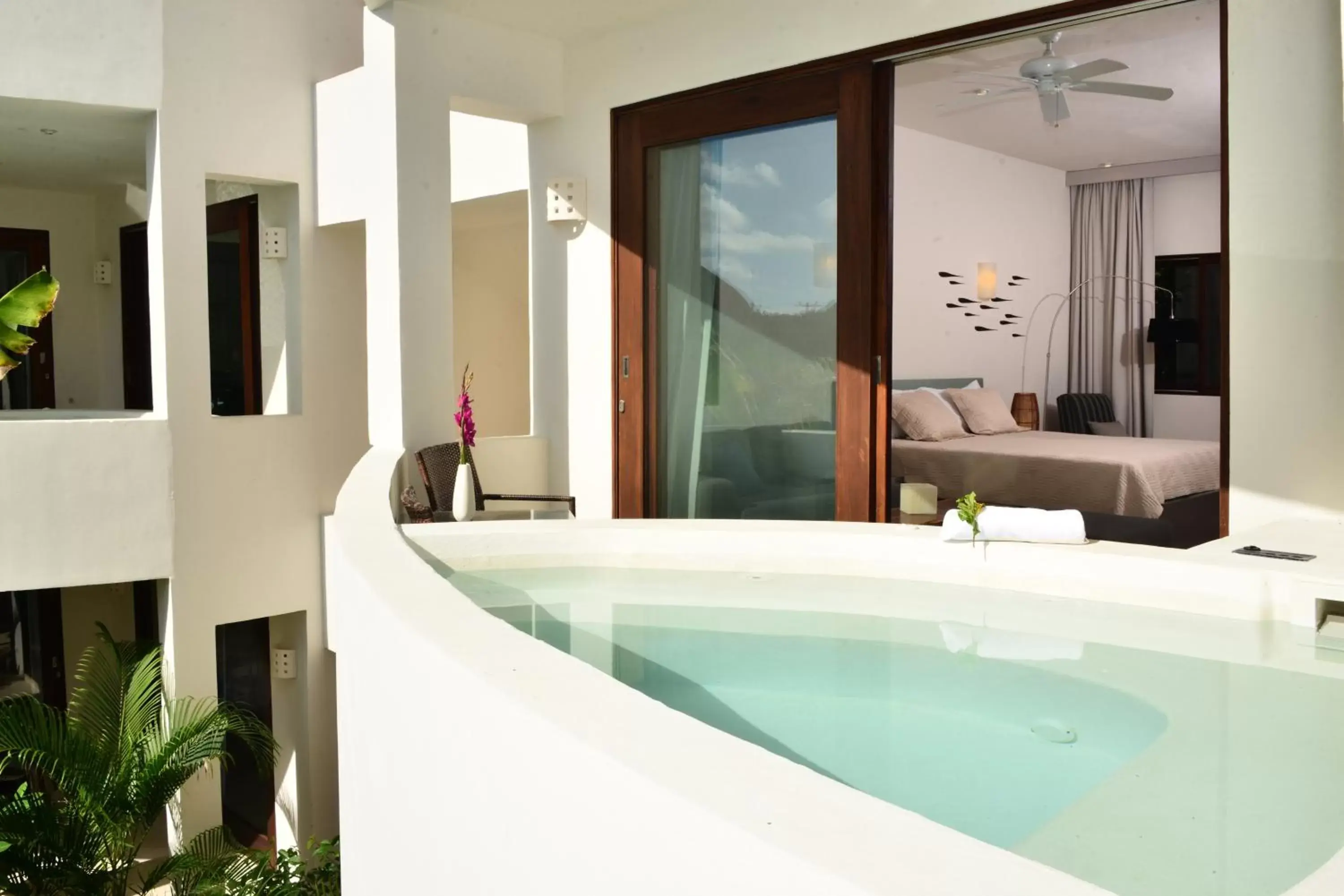 Balcony/Terrace, Bathroom in Intima Resort Tulum Adults Only (Clothing Optional)