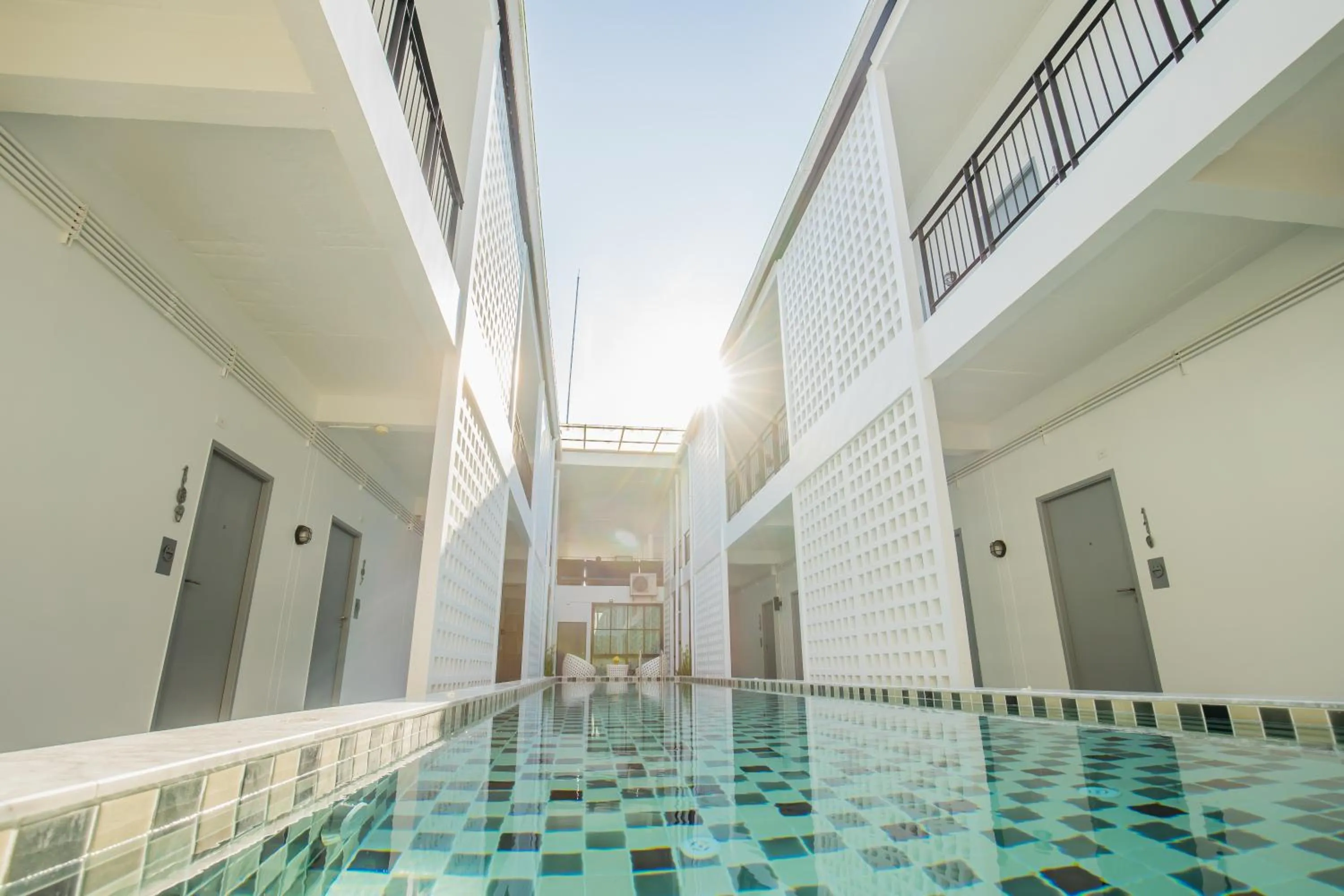 Pool view in The Rubber Hotel Phuket