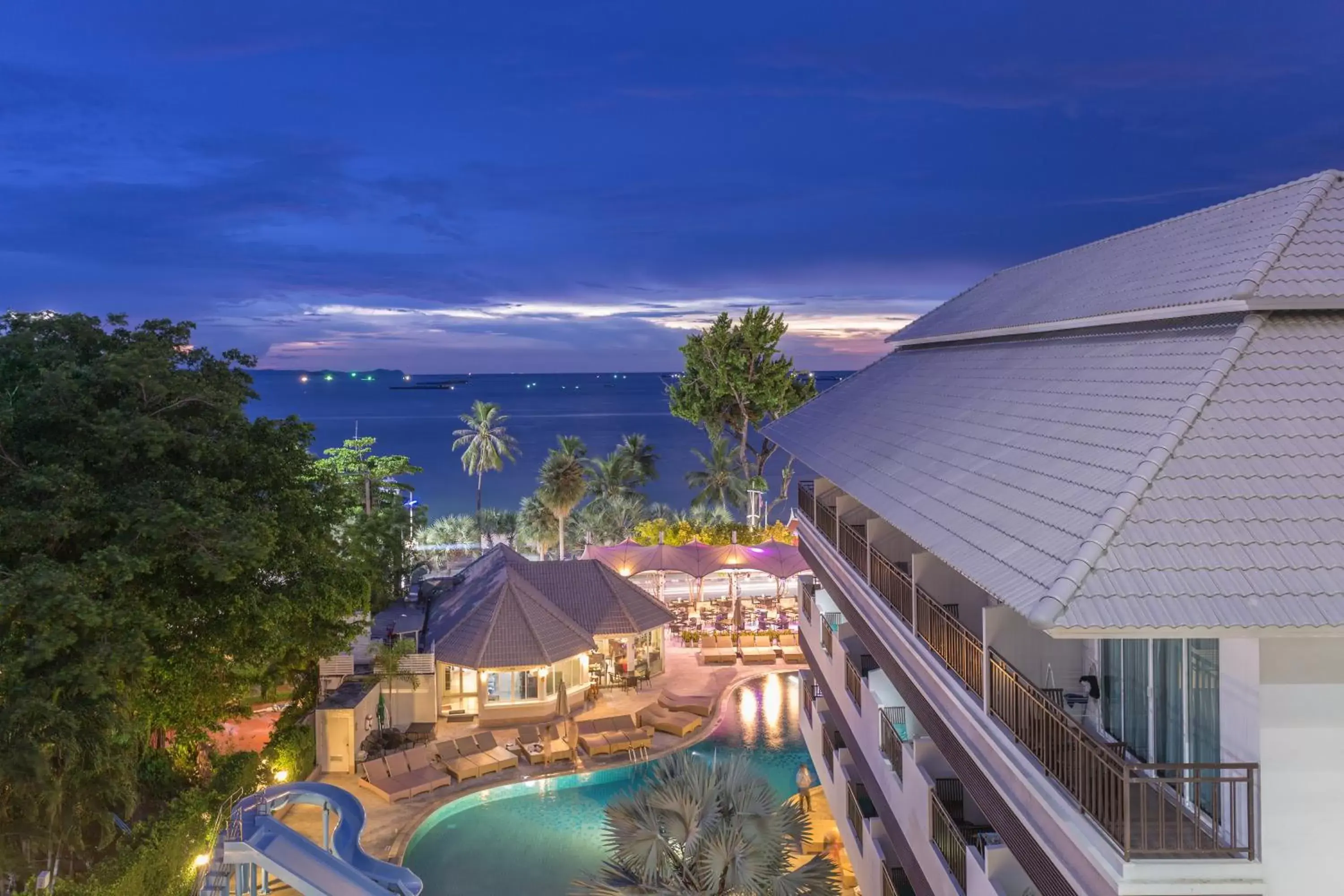 Night, Pool View in Pattaya Discovery Beach Hotel - SHA Extra Plus
