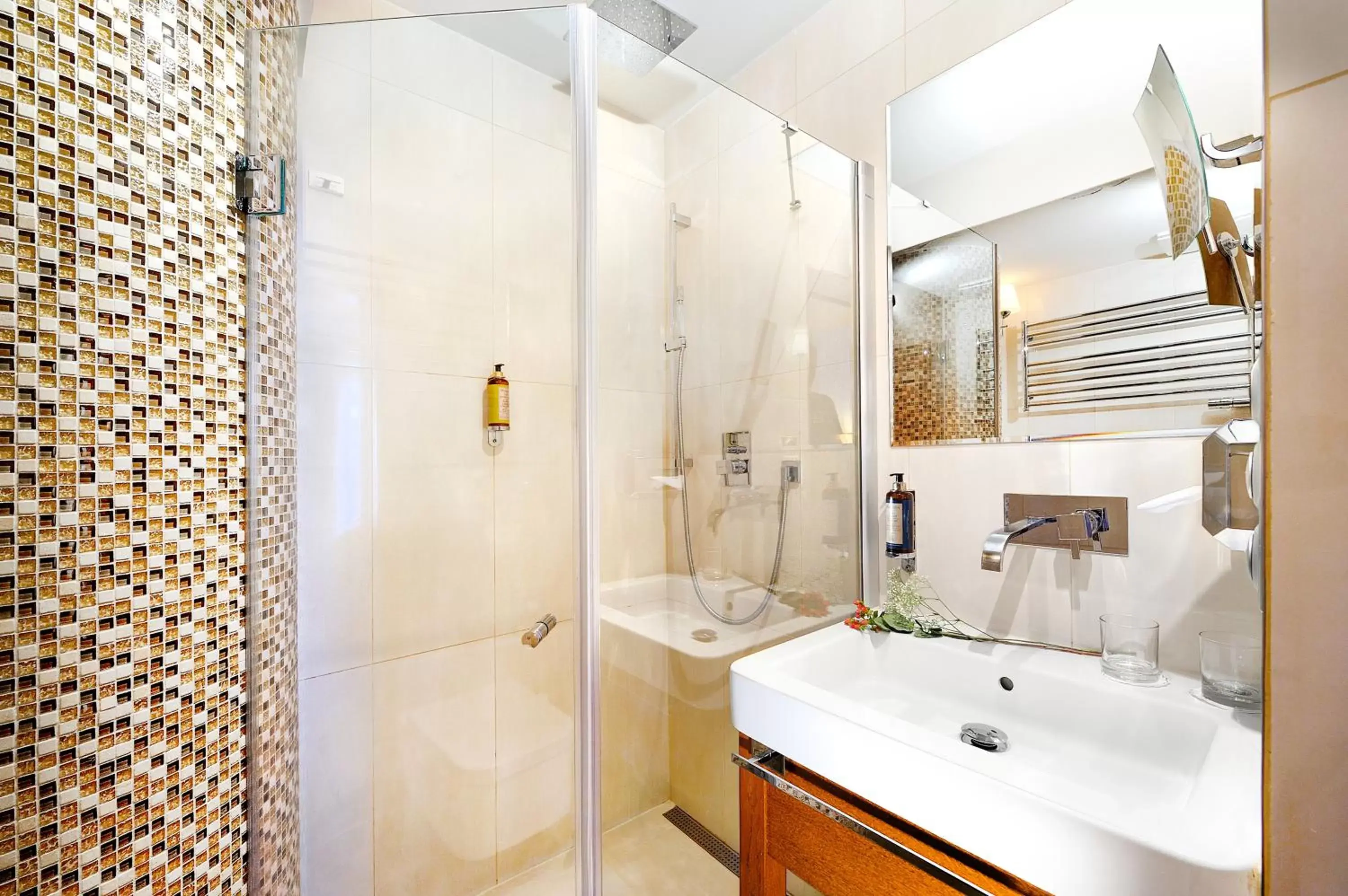 Shower, Bathroom in Grand Hotel Praha