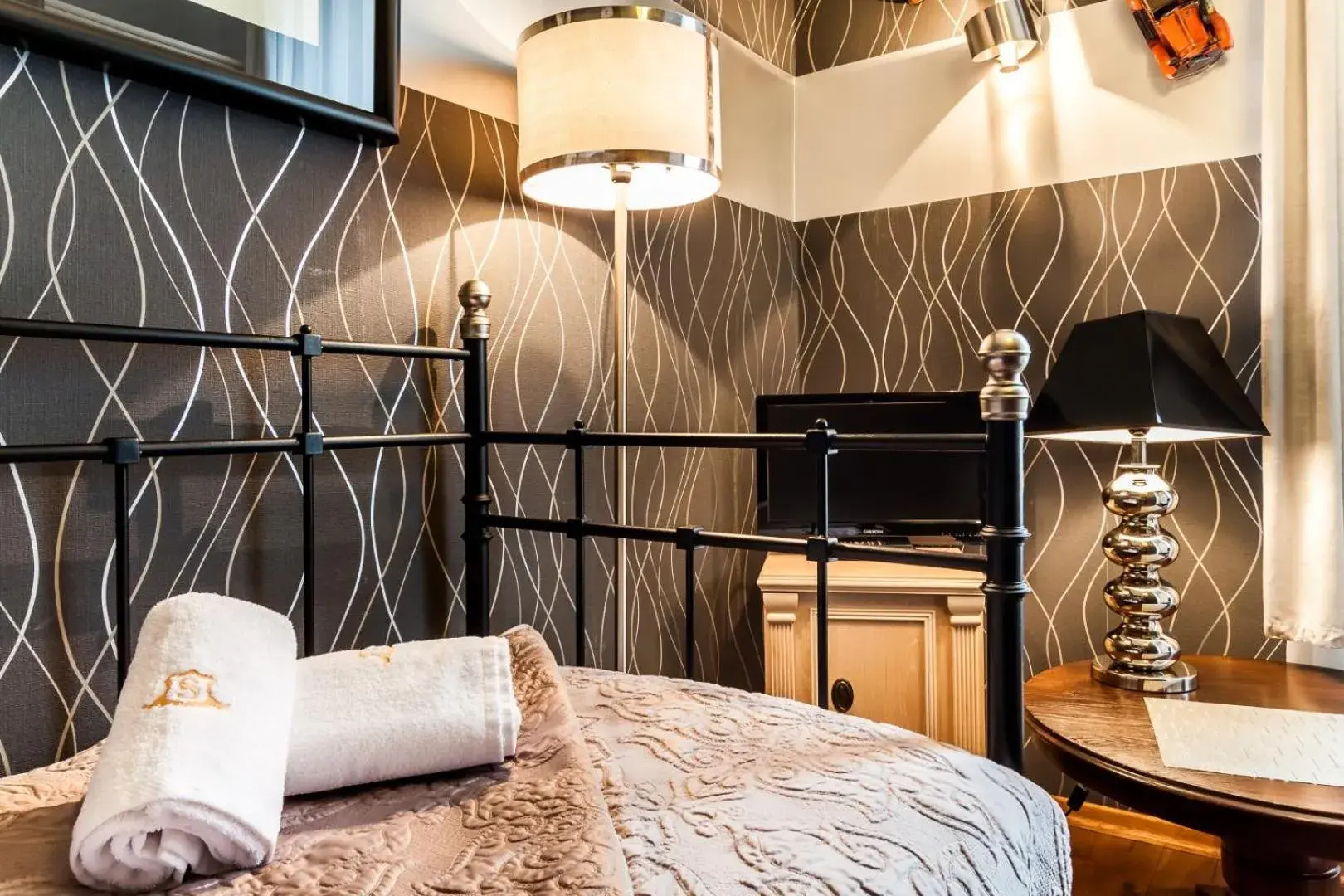 Bed in Aparthotel Oberża Bed in Aparthotel Oberża