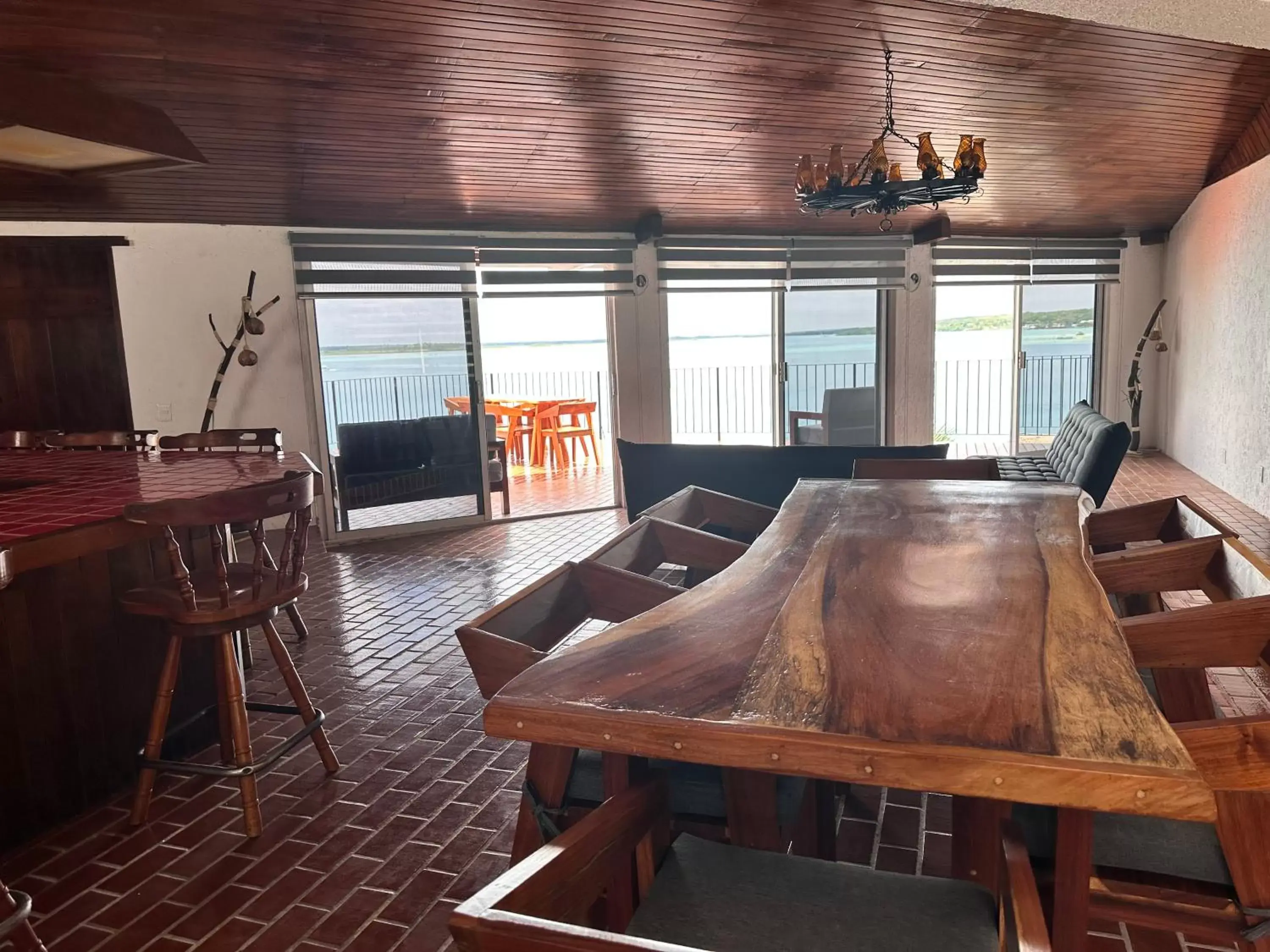 Dining Area in bacalar My Love Front Laguna