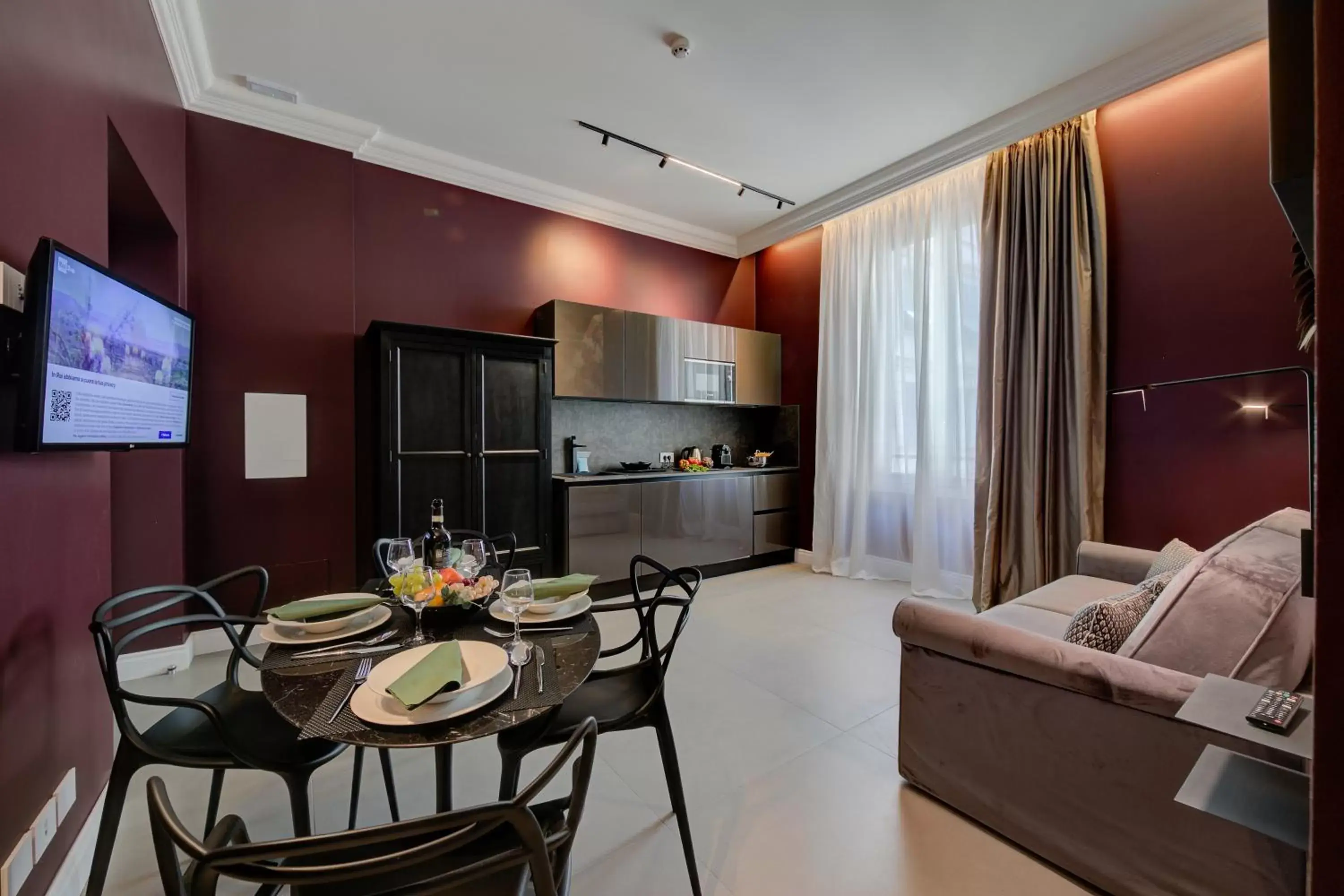 Living room, Dining Area in Boutique Central Apartments- Happy Rentals