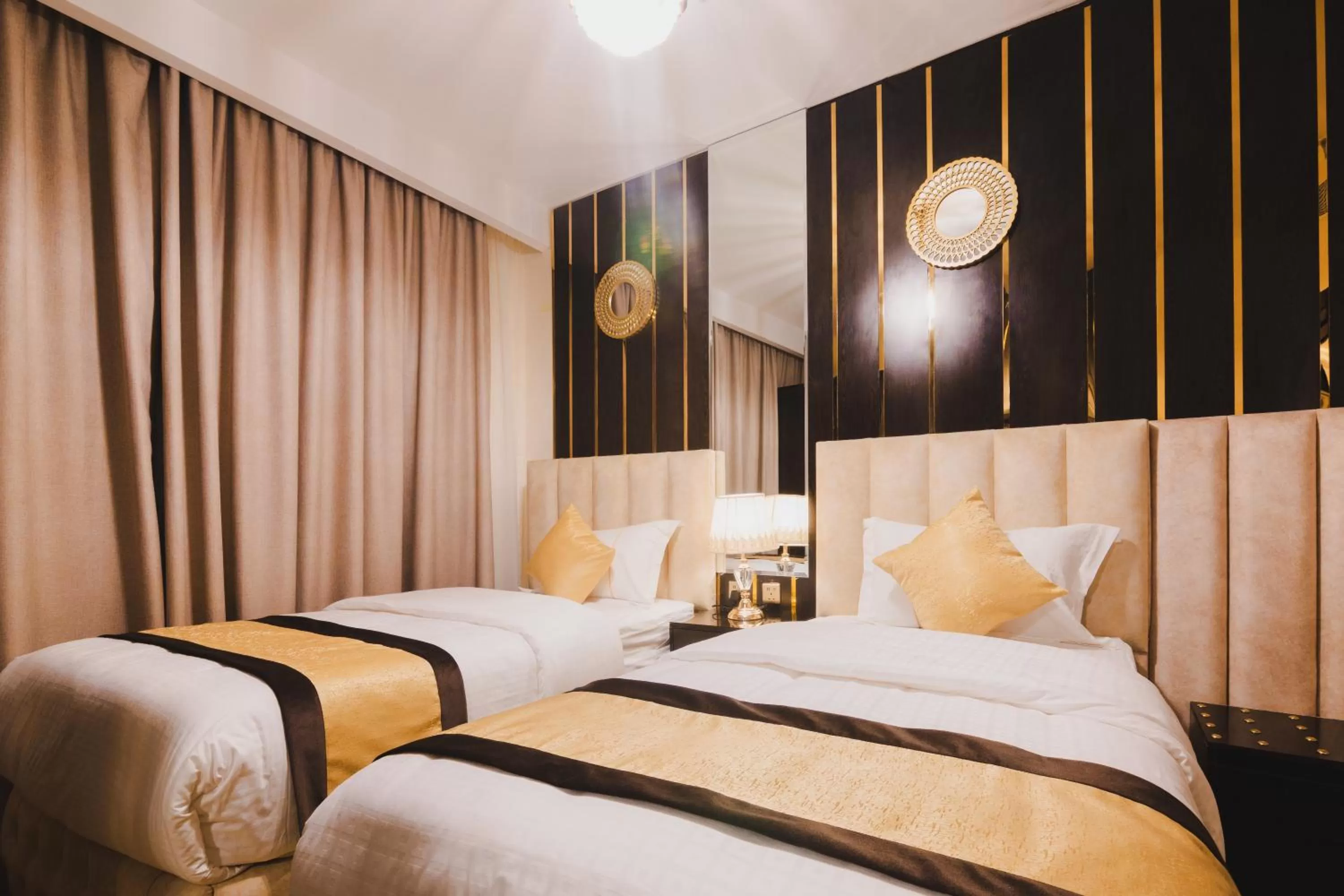 Bed in Golden Ship Hotel