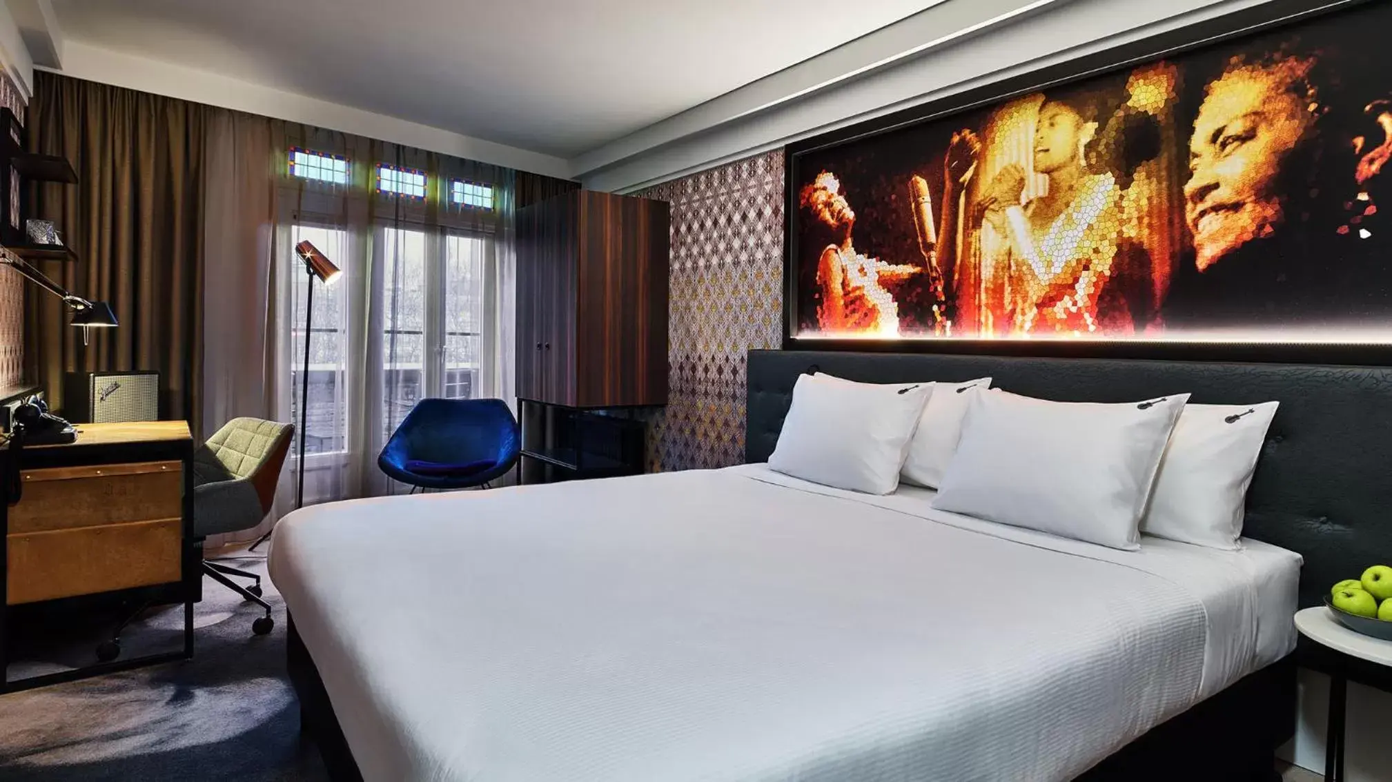 Bed in Hard Rock Hotel Amsterdam American