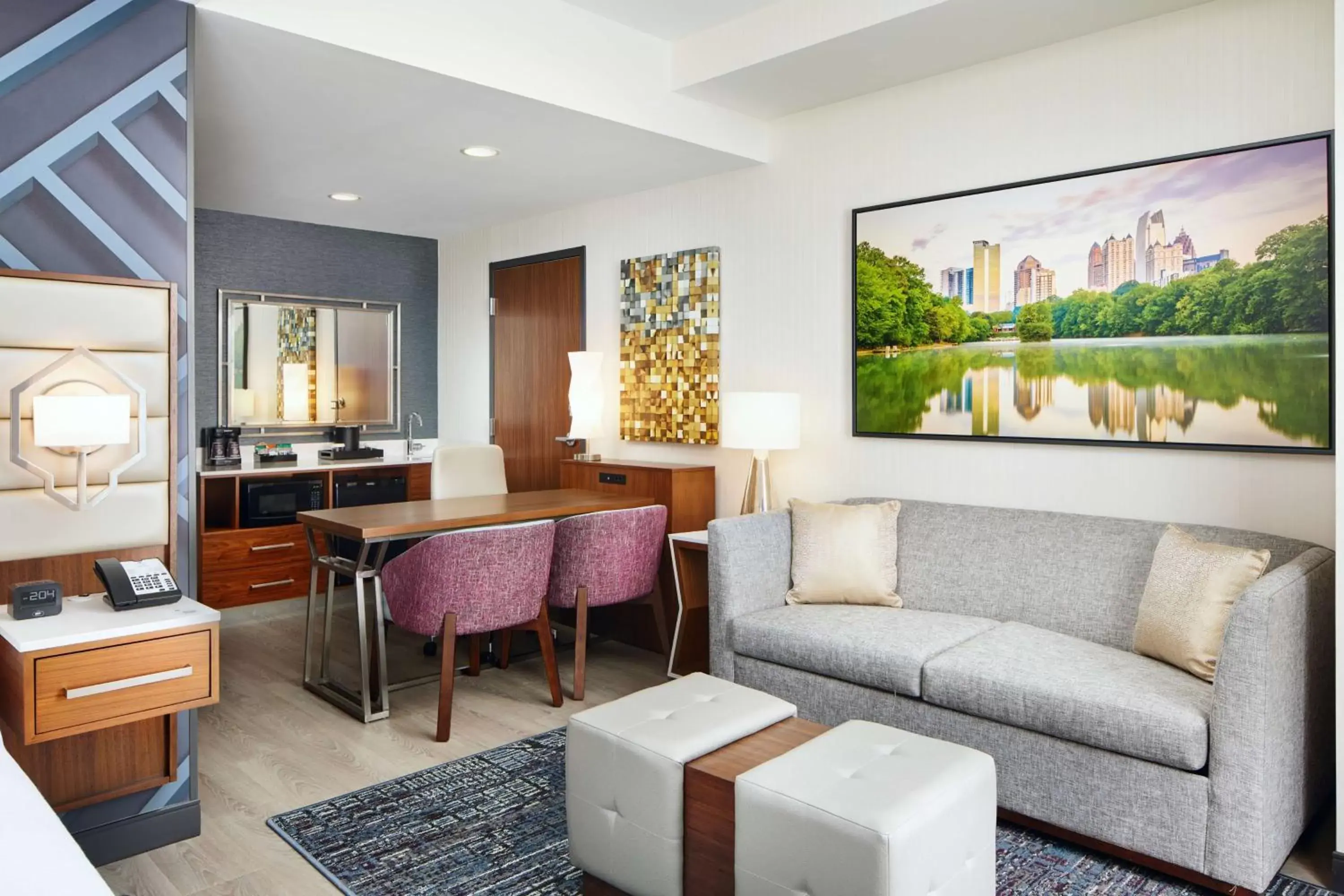 Living room, Seating Area in Embassy Suites By Hilton Atlanta Airport North