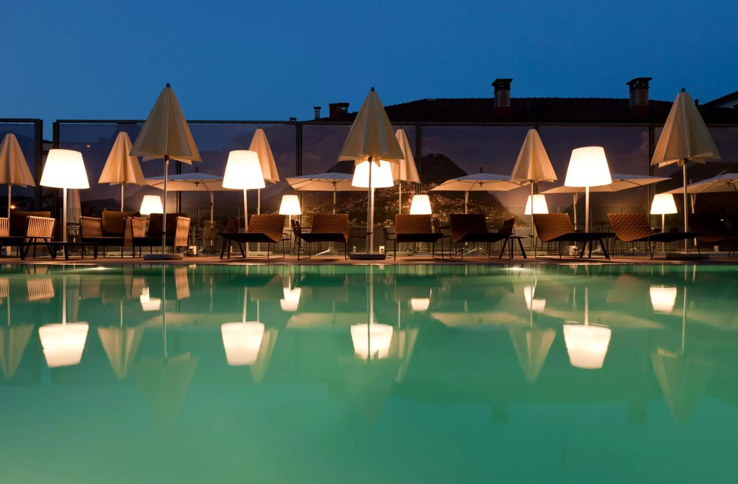 Balcony/Terrace, Swimming Pool in Novotel Lugano Paradiso