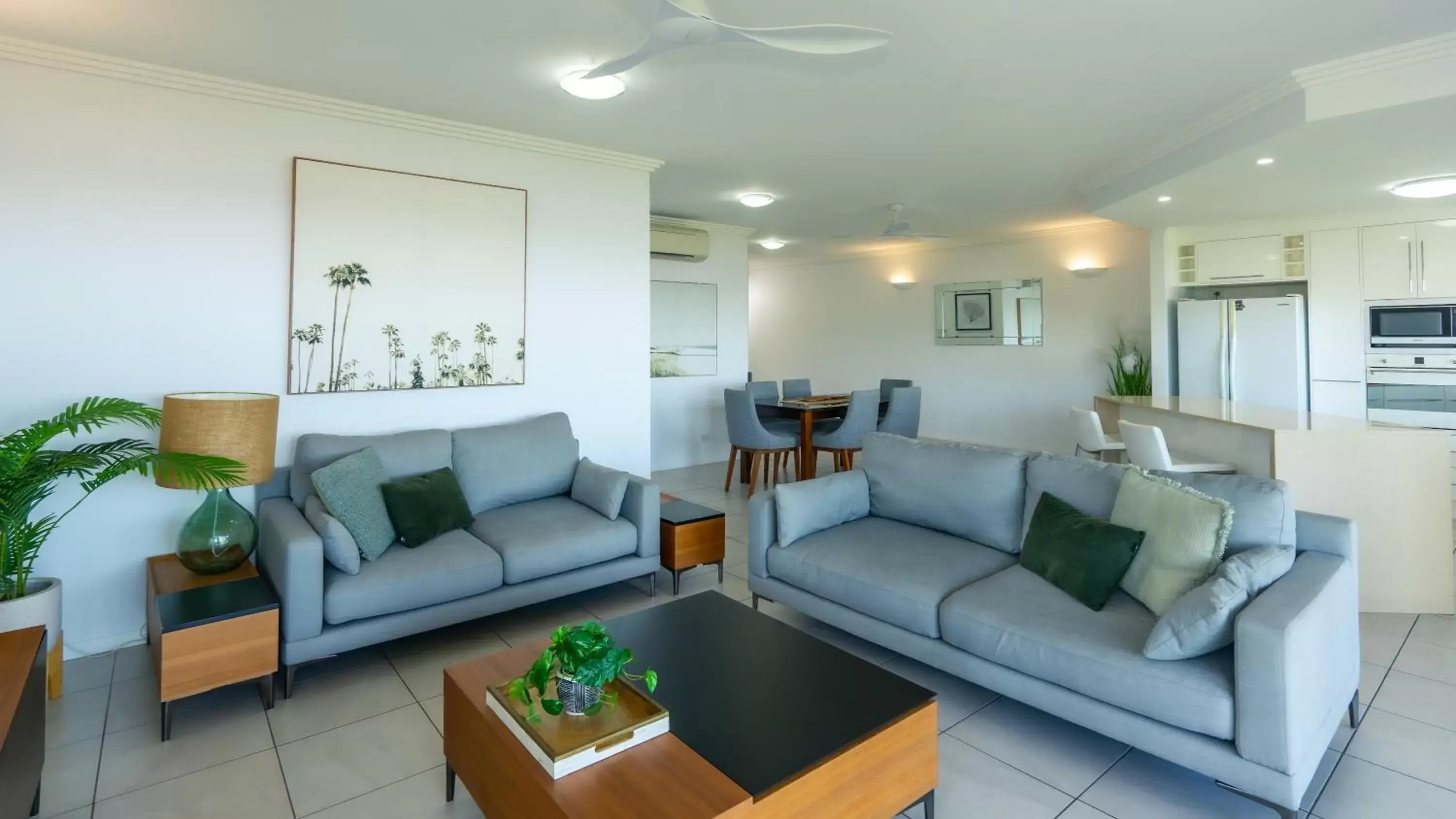 Living room, Seating Area in Waters Edge Apartment Cairns