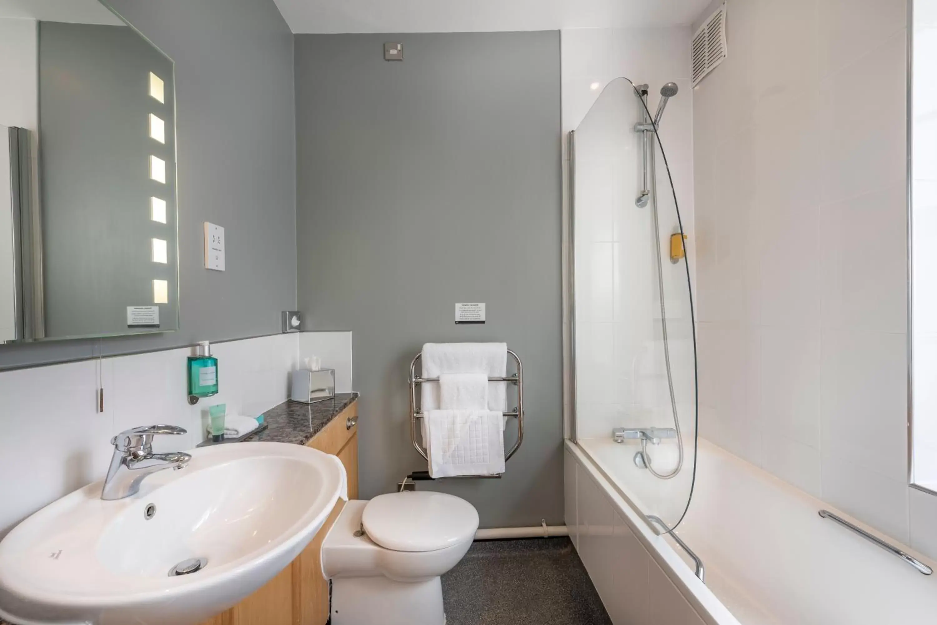 Shower, Bathroom in The Swan Hotel, Stafford, Staffordshire