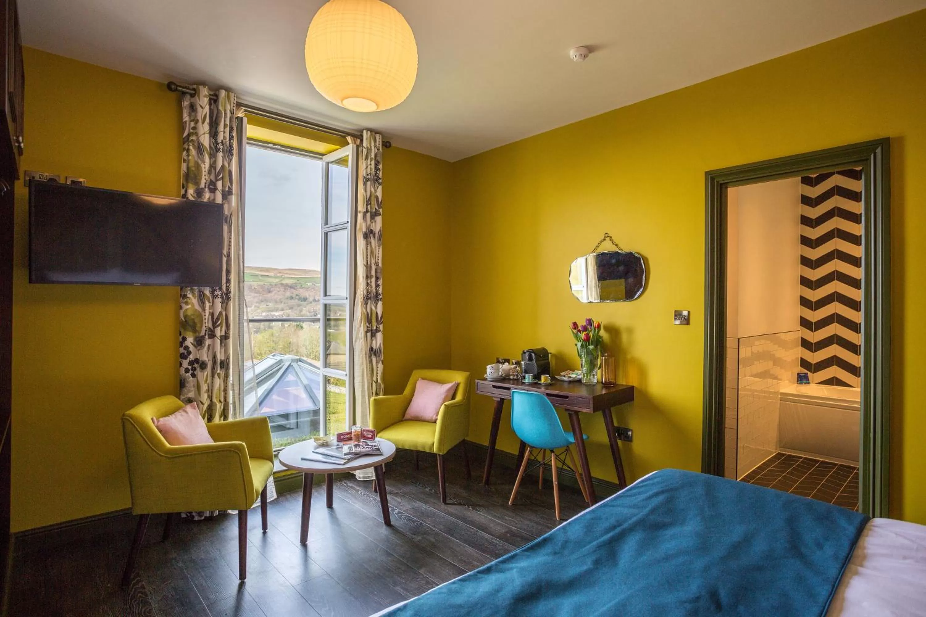 Seating area, Bed in Eagle and Child, Ramsbottom