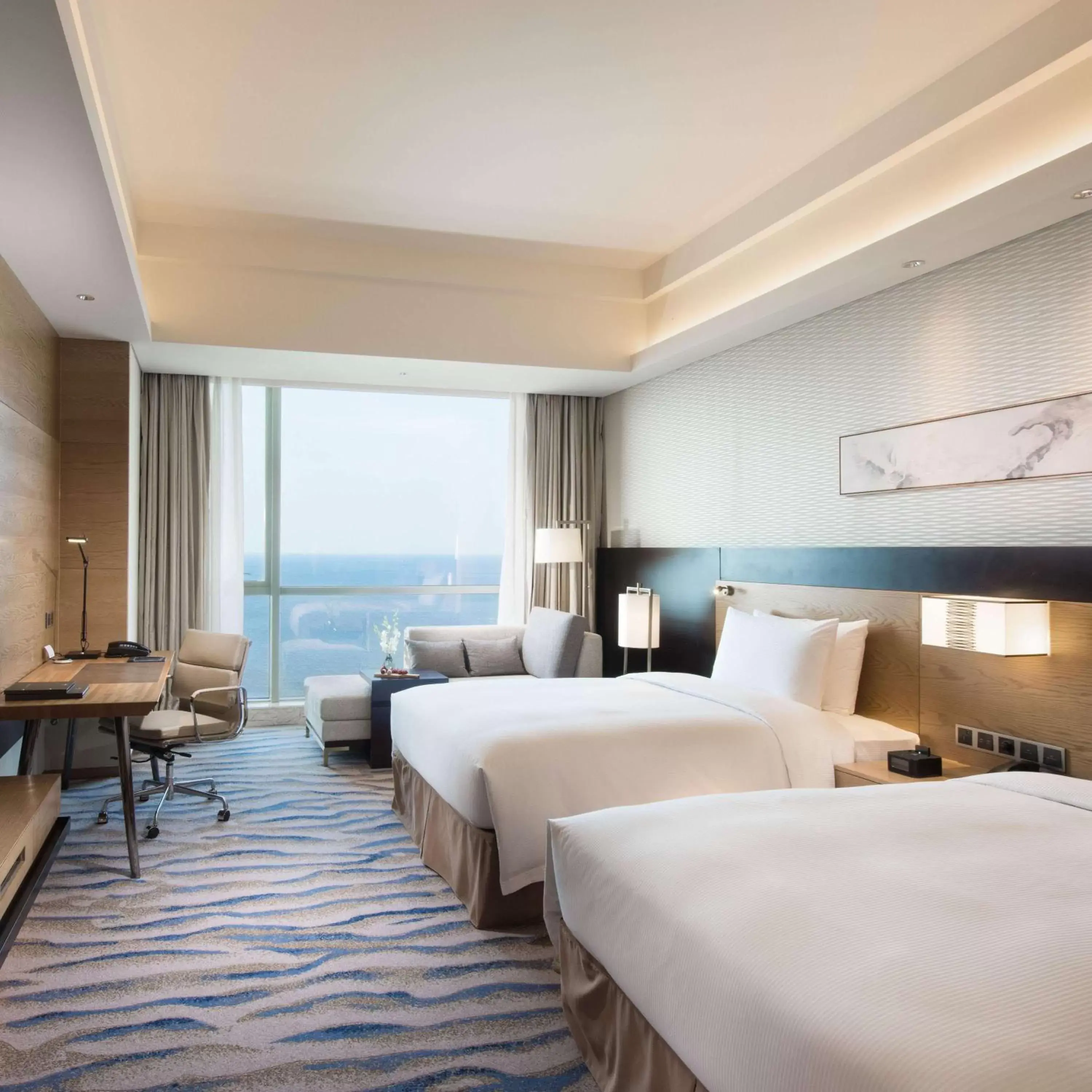 Bed in Hilton Yantai Golden Coast