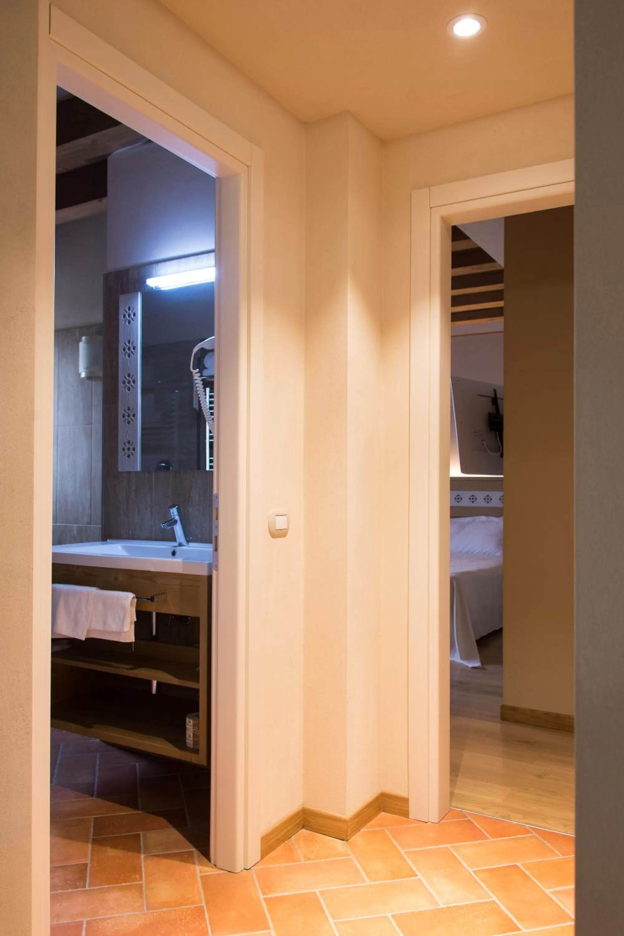 Shower, Bed in Hotel Sesmones