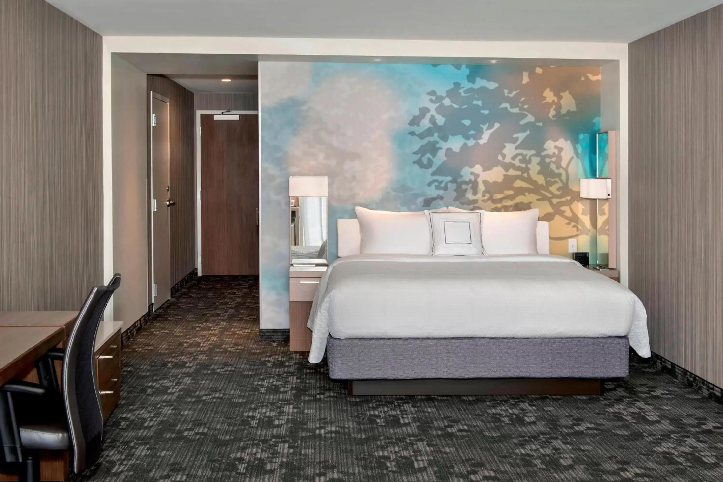 Photo of the whole room, Bed in Courtyard by Marriott Schenectady at Mohawk Harbor