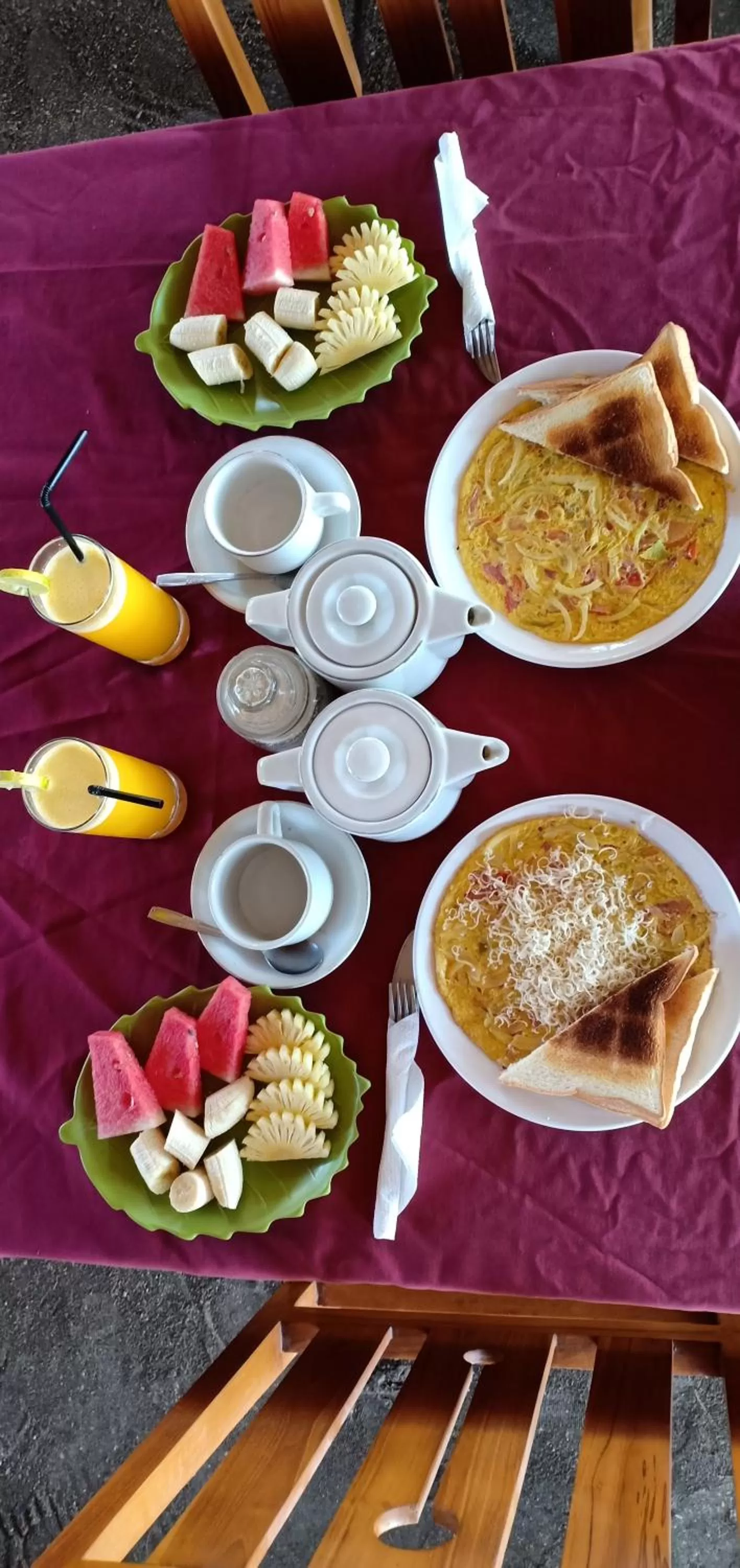 Breakfast in Sandy Beach Bungalows