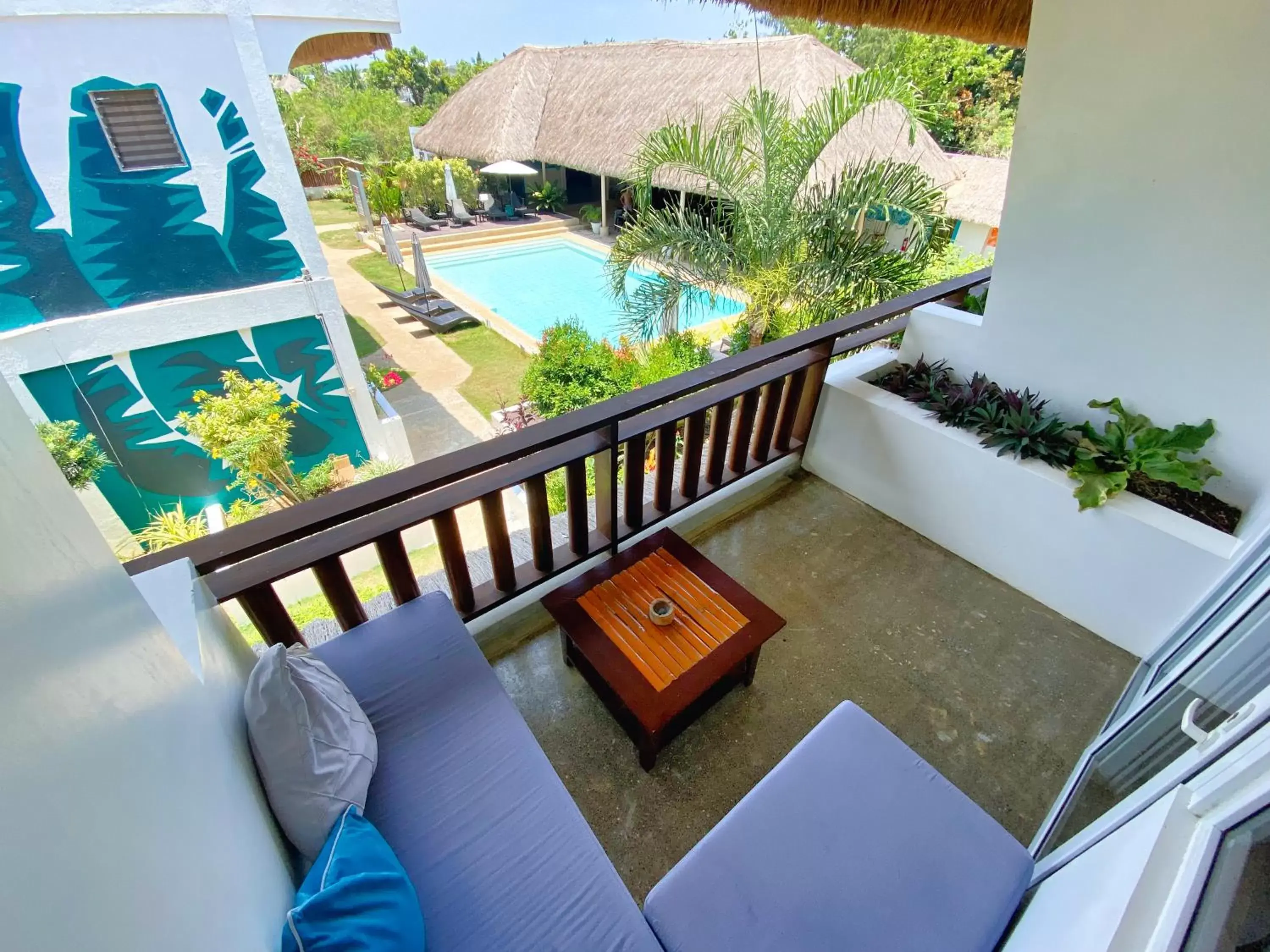 Balcony/Terrace, Pool View in Amihan Resort