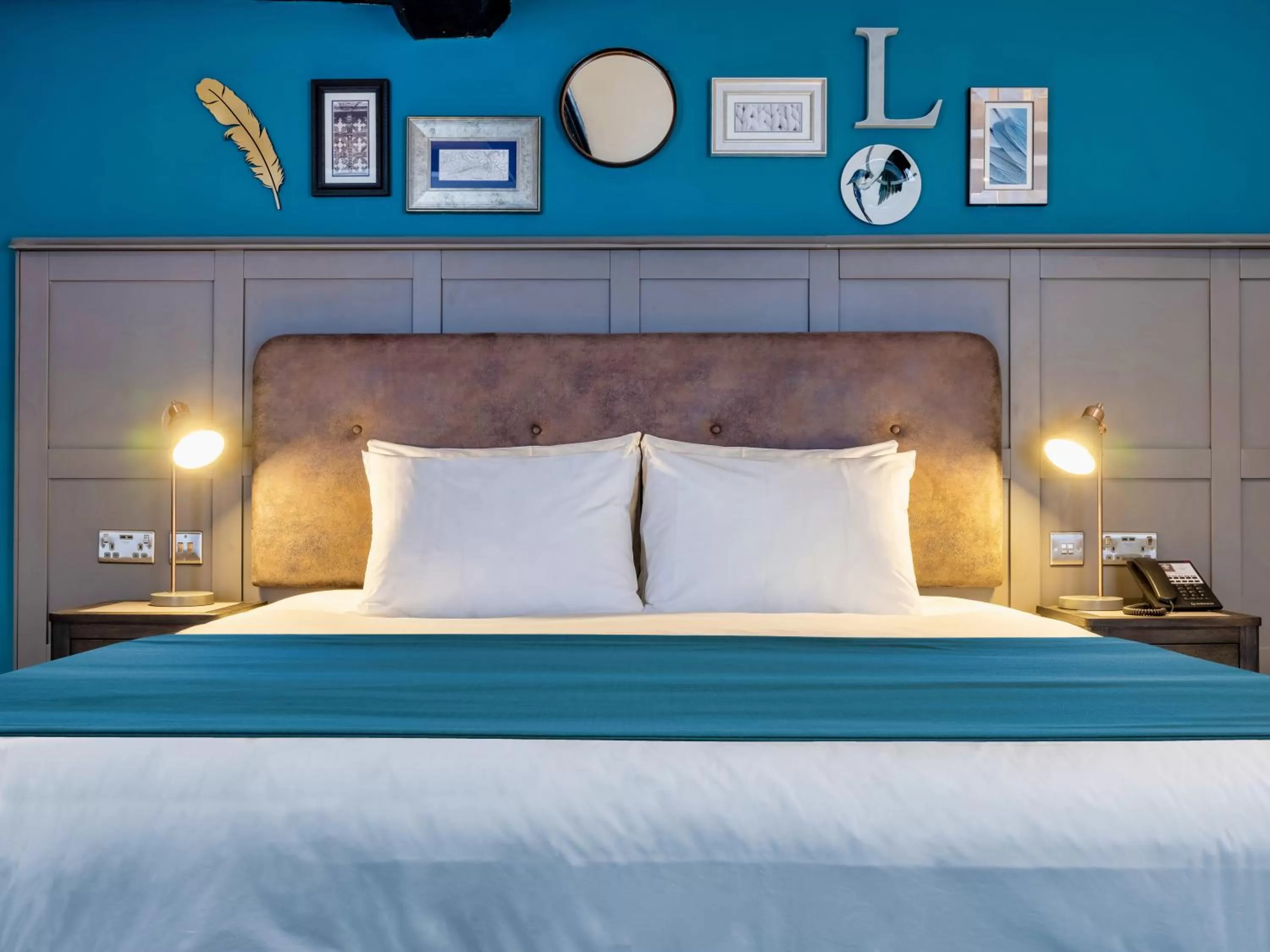 Bed in The Feathers Hotel