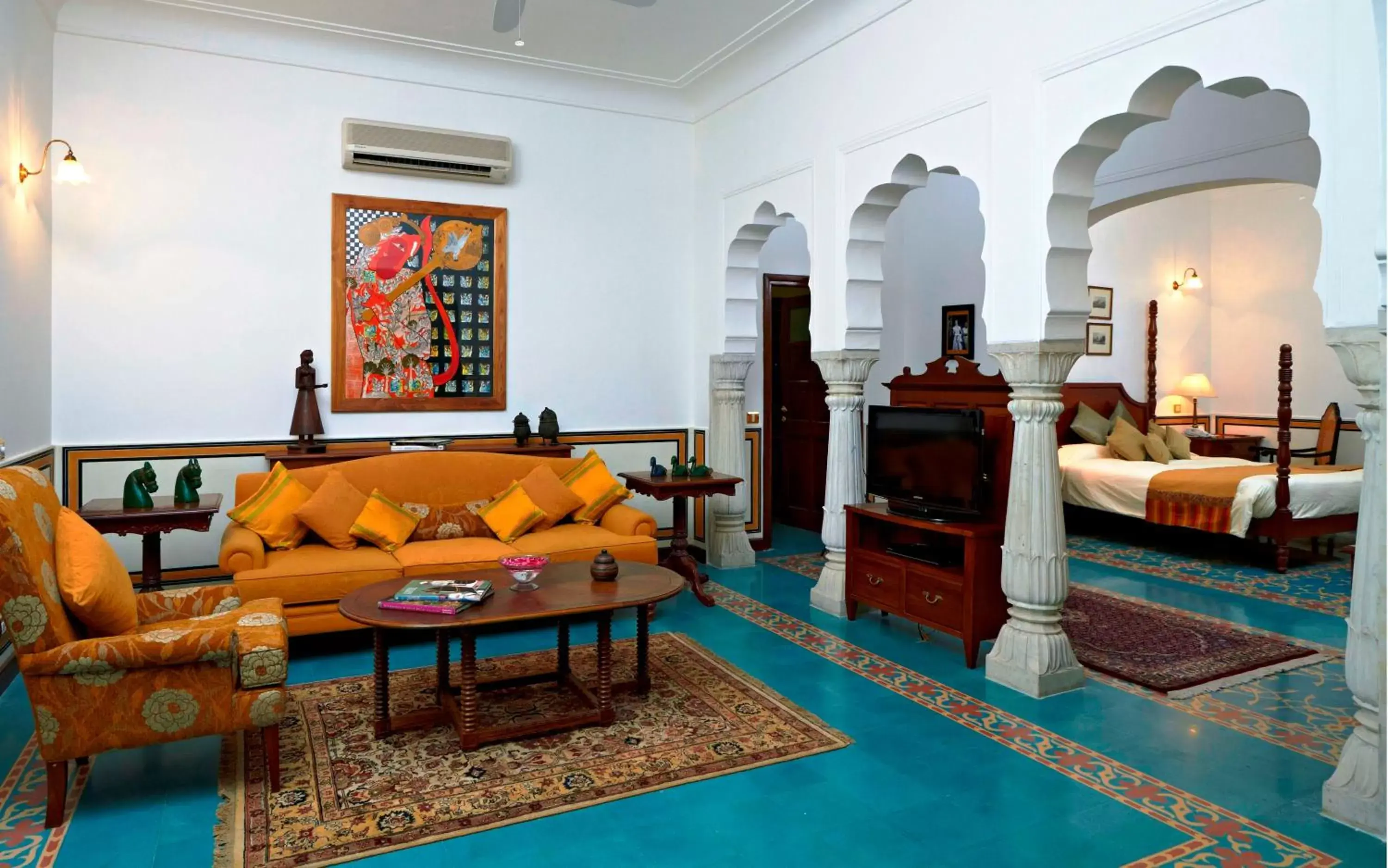 Living room, Seating Area in Samode Haveli