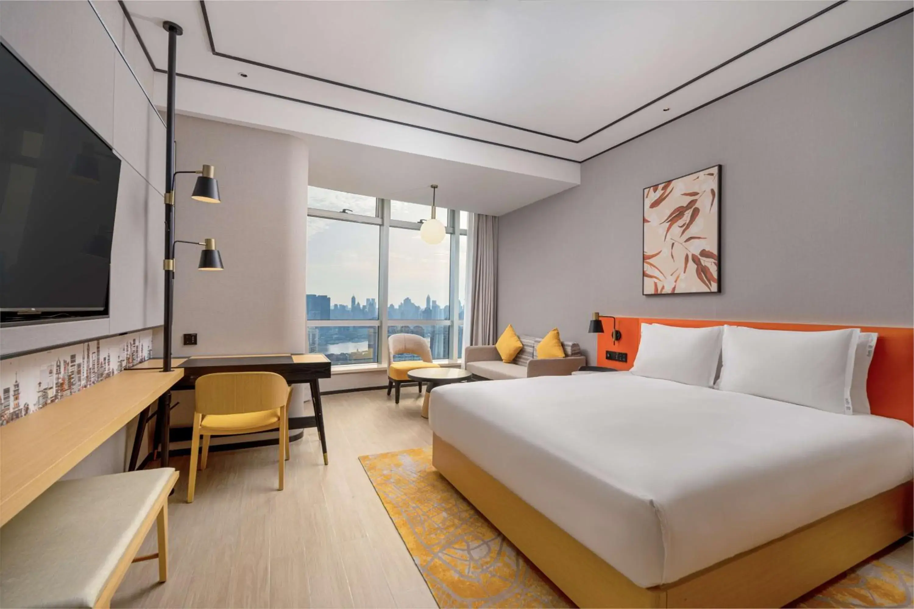 Bed in Hilton Garden Inn Shanghai Lujiazui