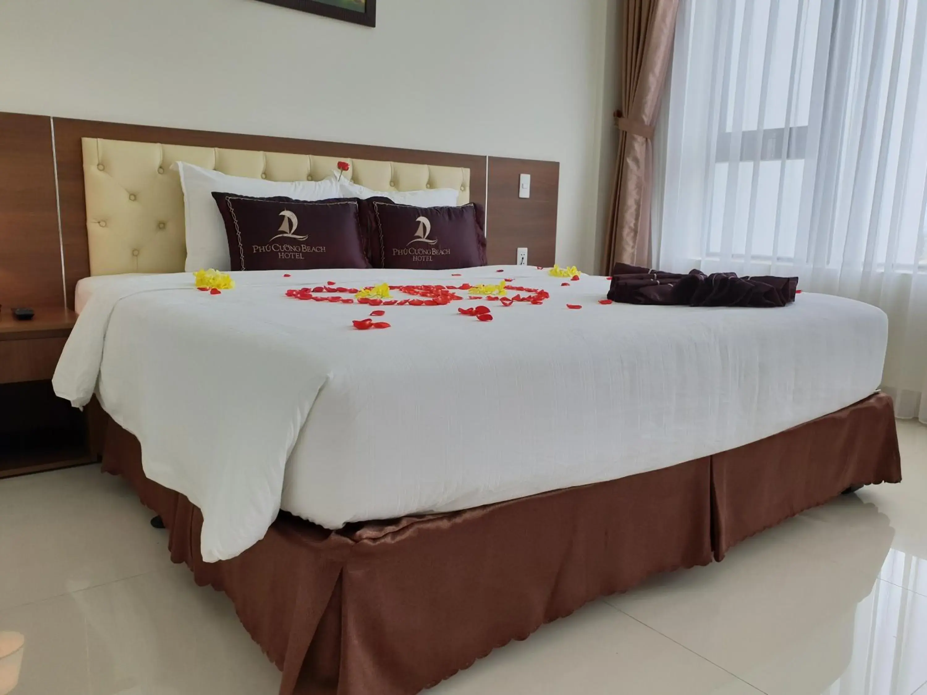 Bed in Phu Cuong Beach Hotel