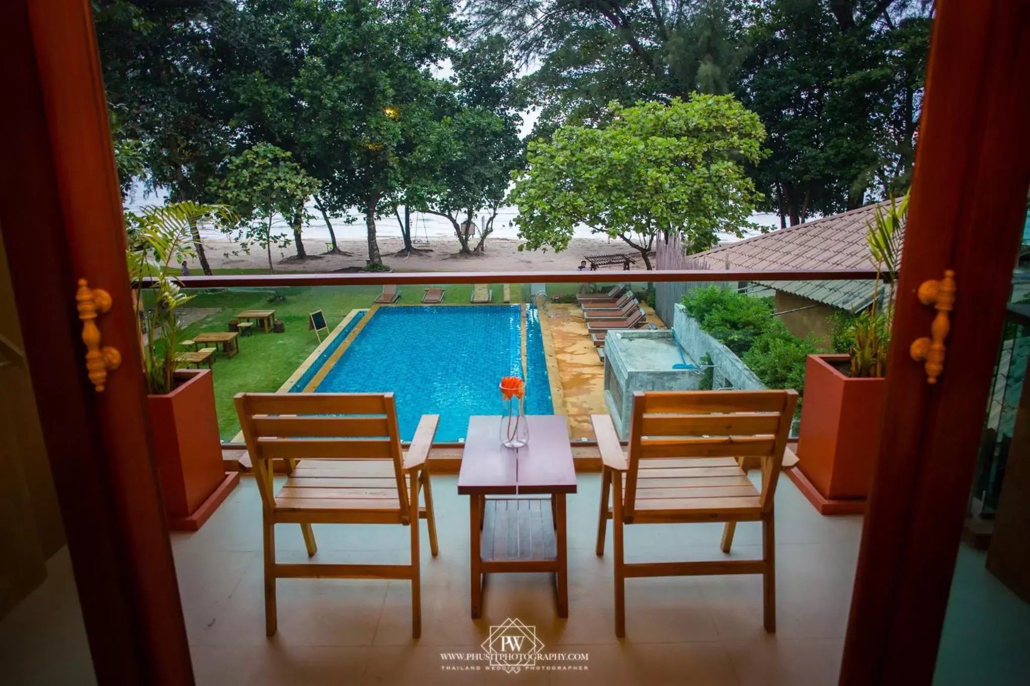 Balcony/Terrace, Pool View in Flora I Talay